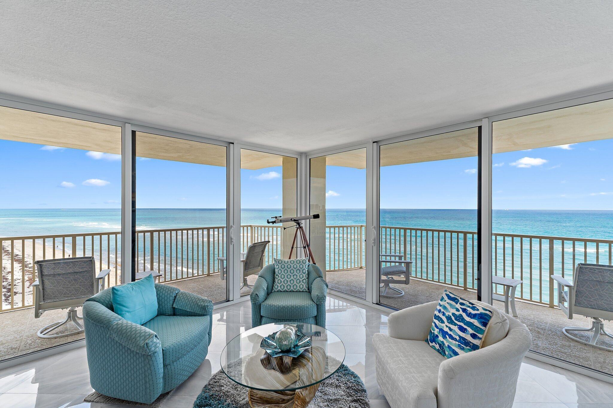 This totally renovated 1 bedroom with one full bath and one 1/2 bath, directly on the sand in Building ''A'' at Dunes Towers, is the perfect spot for a luxury getaway.  Located on the 7th floor on the N.E. corner of the building, it's as close as you can get to the ocean.  Relax with windows and doors open, and take in the sound of the ocean surf, and soft seaside breeze.  Community amenities include a fitness center, storage areas, pool, and community lounge.  Dunes Towers is the second complex from the North End of Singer Island with easy access to the finest shops, restaurants, and area clubs.  The best of Palm Beach and PBIA are both only twenty minutes from the property.