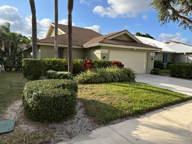 Immediate occupancy. Fully furnished turnkey OR UNFURNISHED. Long term or short-term lease. Your Choice.  Non-Vicious breed Pet(s) welcome with refundable $850 pet deposit. Three-bedroom 2- bath with two car garage located in THE RIDGE at the Bluffs. Minutes to the beach. Double vanity master bath with soaking tub and large walk-in shower. Kitchen has upgraded appliances, decorator cabinets and stone countertop, Indoor utility room with washer and dryer. Third bedroom (office) has built in large desk work center with bookshelves. Office can be converted back to bedroom. Enclosed (walled) back yard with Webber grill. Fully enclosed, covered screen patio. High speed internet. Community has community pool in walking distance, pickleball court, tennis.  First and security of $4995 to move in.