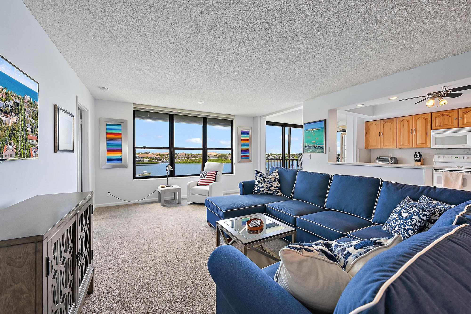 Welcome to paradise! This beautifully furnished 2-bedroom, 2-bathroom condo in the sought-after Jupiter Cove community offers breathtaking views of the Intracoastal Waterway and dock from every room. Whether you're enjoying your morning coffee or winding down at sunset, the serene water vistas provide the perfect backdrop for Florida living.Inside, the condo is thoughtfully furnished with coastal charm and comfort in mind--just bring your suitcase and start enjoying the lifestyle. The open living space flows seamlessly into a screened balcony, ideal for relaxing or entertaining with a view.Jupiter Cove is a vibrant, gated community with resort-style amenities including a heated pool, fitness room, pickleball and tennis courts, and the beloved Pelican Park complete with with a tiki bar, picnic tables, grills, and a kayak/paddle boarding stand for your outdoor adventures.Perfectly located close to beaches, dining, shopping, and all the best that Jupiter has to offer, this is your opportunity to live the Florida dream.
Don't miss this rare opportunity to experience waterfront living at its finest. Annual Lease: $4,650/month
Seasonal Lease: $6,500/month