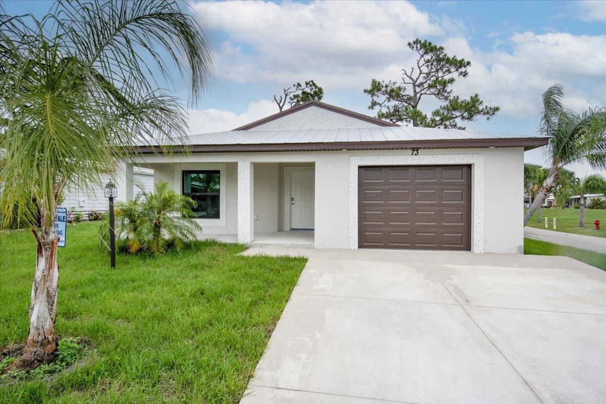 Brand new construction located on the golf course at an affordable price, you do not want to miss this! Corner lot home in this 55+ community comes with a metal roof 25-year warranty, hurricane impact windows, stone counters and shaker cabinets in the kitchen and both bathrooms, R30 insulation, LED lighting, stainless steel appliances, split floor plan with beautiful, modern laminate floors, pull down stair in attic for extra storage, large walk in closet in master bedroom along with duel sinks and walk-in shower. Country Club village has so many amazing people and amenities that you will find the greatest friends who will become like family in no time! Builder offers 5% interest on 30 yr loan with NO closing costs. Monthly fee to remain the same for the duration of ownership, you can even add your child to a locked-in rate, too!. Private 9-hole golf course ( no fees to play,) 2 pools, pickleball, tennis, shuffleboard, bocce, gym, library, cards, Mah jong, bible study, wood workshop, day trips, golf cart parades, and so much more! Builder financing available 5% interest 30-year mortgage, and NO closing costs. New move-in-ready homes are available or a home can be built to suit your approximate time frame.