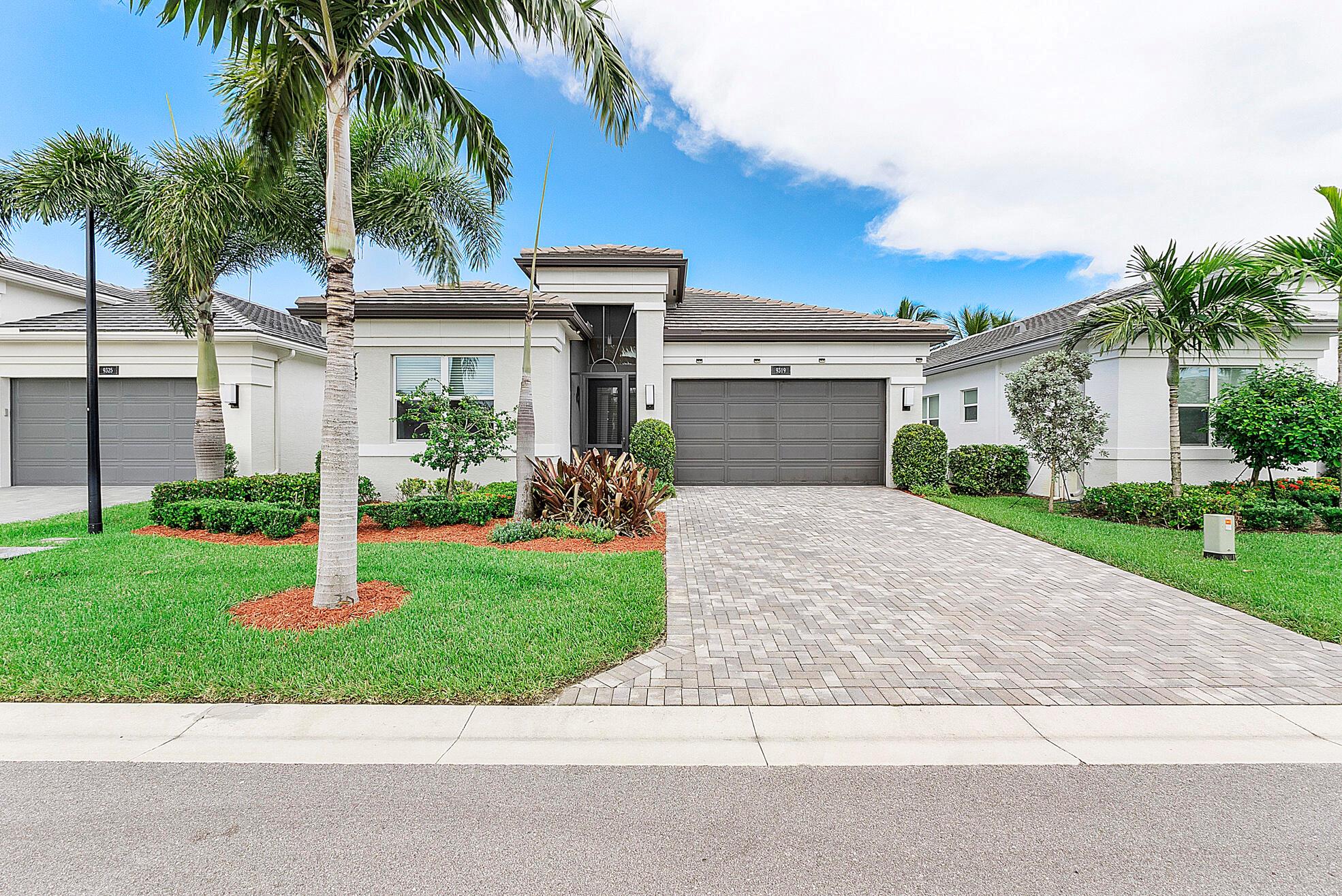 Beautifully designed 2-bedroom + den home in the sought-after Valencia Sound of Boynton Beach. Open floor plan offers flexibility and flow, with the den easily convertible to a third bedroom to suit your needs. Gourmet kitchen features a built-in pantry, high-end appliances, a gas stove, and a large island with quartz countertops, perfect for hosting. Cozy up by the electric fireplace in the spacious living area. Primary suite with two walk-in closets and an oversized bathroom for ultimate comfort and privacy. A two-car garage and natural gas add convenience to this thoughtfully designed home. Large screened-in patio with room for a pool to customize your outdoor living space. Community offers resort-style amenities, including a clubhouse, fitness center, pools, tennis courts, and more.