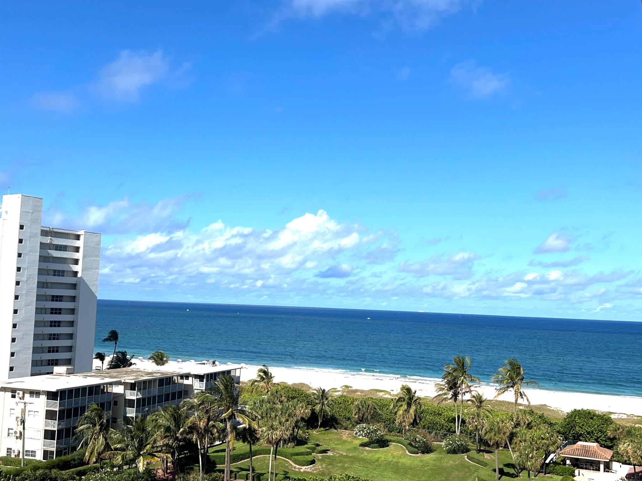 Beautiful renovated 2/2 condo in Oceantree Condominium on Singer Island with unobstructed spectacular views of both the ocean and the Intracoastal.  Oceantree has over 6 acres of beautifully landscaped grounds with 2 pools, hot tub, picnic gazebos with gas grills AND the huge sandy ocean beach is exclusive for Oceantree residents with beach services available!  Parking garage, saunas, social club room, exercise room, library, 24 hr front desk, and more.  Must see!