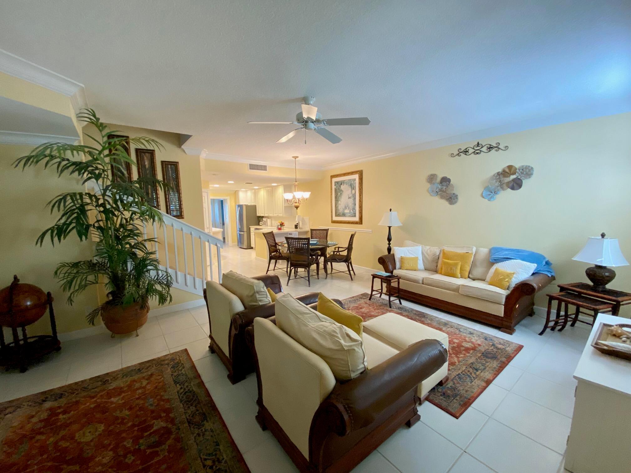 COMING SOON AVAILABLE 6/1/25. FURNISHED & TURNKEY - ANNUAL LEASE This Meticulous 3 Bedroom / 2.5 Bath Townhouse With 1 Car Garage Is Located In Desirable Abacoa. Beautiful Furnishings. New Stainless Steel Refrigerator & Dishwasher. New A/C. BRIGHT END UNIT. Has Open Living Room and Dining Area, Laundry & Half Bath on 1st Floor With Tile Throughout. 2nd Floor Has Newer Carpet With All 3 Bedrooms. Includes Extended Basic Cable/HBO and Internet. Small PetConsidered. Short Walk to Community Pool & Clubhouse. Close To Golf Course, Town Center & Roger Dean Stadium. Minutes To Mall, Great Shopping, Florida Ocean Beaches, I-95 and Turnpike.