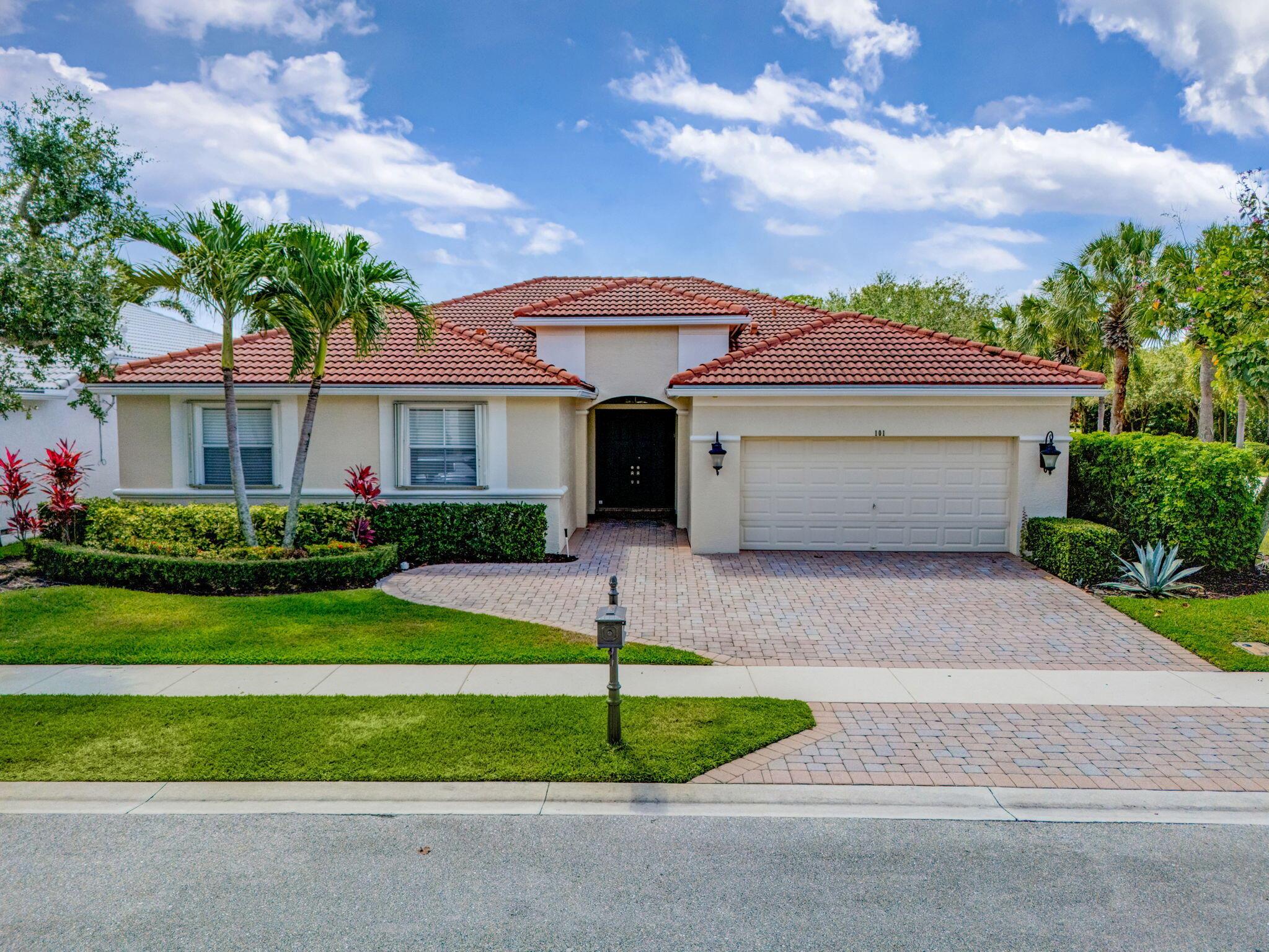One of Kind Palencia Model best Nicest One-Level floor-plan in Mirabella. This Home has it all. Oversized Large Lakefront Corner Lot with Screened in Custom Pool and Spa automated and impressive pool deck with Travertine marble and amazing outdoor space plus a nice yard!!. Extensive & mpressive Interior Upgrades & the entire house has been recently Renovated & is also furnished with very impressive furnishing and creature comforts. You can buy is furnished and turnkey!! fabulous Master Suite with Steam Shower & Fabulous Master Bath. Nice high-ceiling and open floor-plan with spacious formal areas and large Family Room, Gourmet Kitchen & Breakfast Nook. Roof replaced in 2019. Clubhouse features nice fitness, multipurpose ,social & card rooms. Nice tennis, playground & resort pool & more!