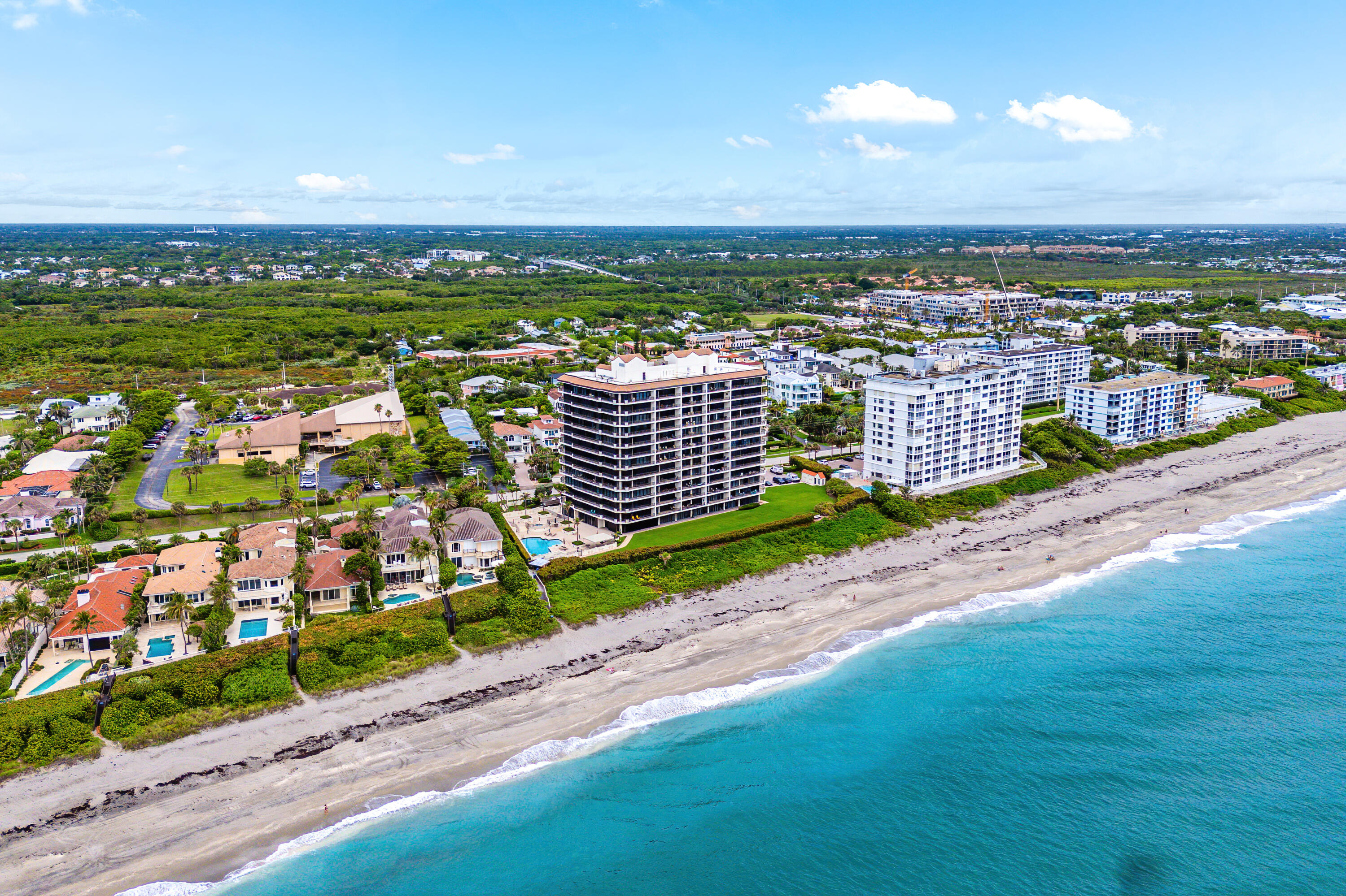 Welcome to Waterfront on the Ocean! RARELY AVAILABLE PRIVATE ONE CAR GARAGE AVAILABLE WITH PURCHASE OF CONDO.&#8232;Wake up every day to stunning views of the ocean in one of the most coveted and peaceful coastal communities in Palm Beach County. Right on the sands of Juno Beach, this 2nd-floor condo in this boutique  building offers a front-row seat to some of the quietest and most pristine beaches in South Florida, far from the crowds, yet close to everything.From the moment you step off the elevator into your private foyer, you're greeted by a light-filled coastal sanctuary featuring  hand-painted French rag wash wall treatments and marble floors throughout. Enjoy both the sunrise and sunset from your two private balconies, east-facing to catch the morning light, and west-facing to soak in a beautiful sunset. With 9-foot ceilings and thoughtfully designed living spaces, every inch of this home feels bright, open, and infused with ocean air.
Additional perks include a private one-car garage and a second assigned parking space in the main garage, a rare luxury in oceanfront living.

Waterfront residents enjoy resort-style amenities including an on-site manager, fitness center, game and community room, oceanside pool, and garage parking. Pet friendly, too!
Whether you're looking for a peaceful year-round residence or the ultimate beachfront getaway, this is Juno Beach living at its finest, where the beaches are quieter, the views are better, and the lifestyle is unbeatable. Live where others vacation!