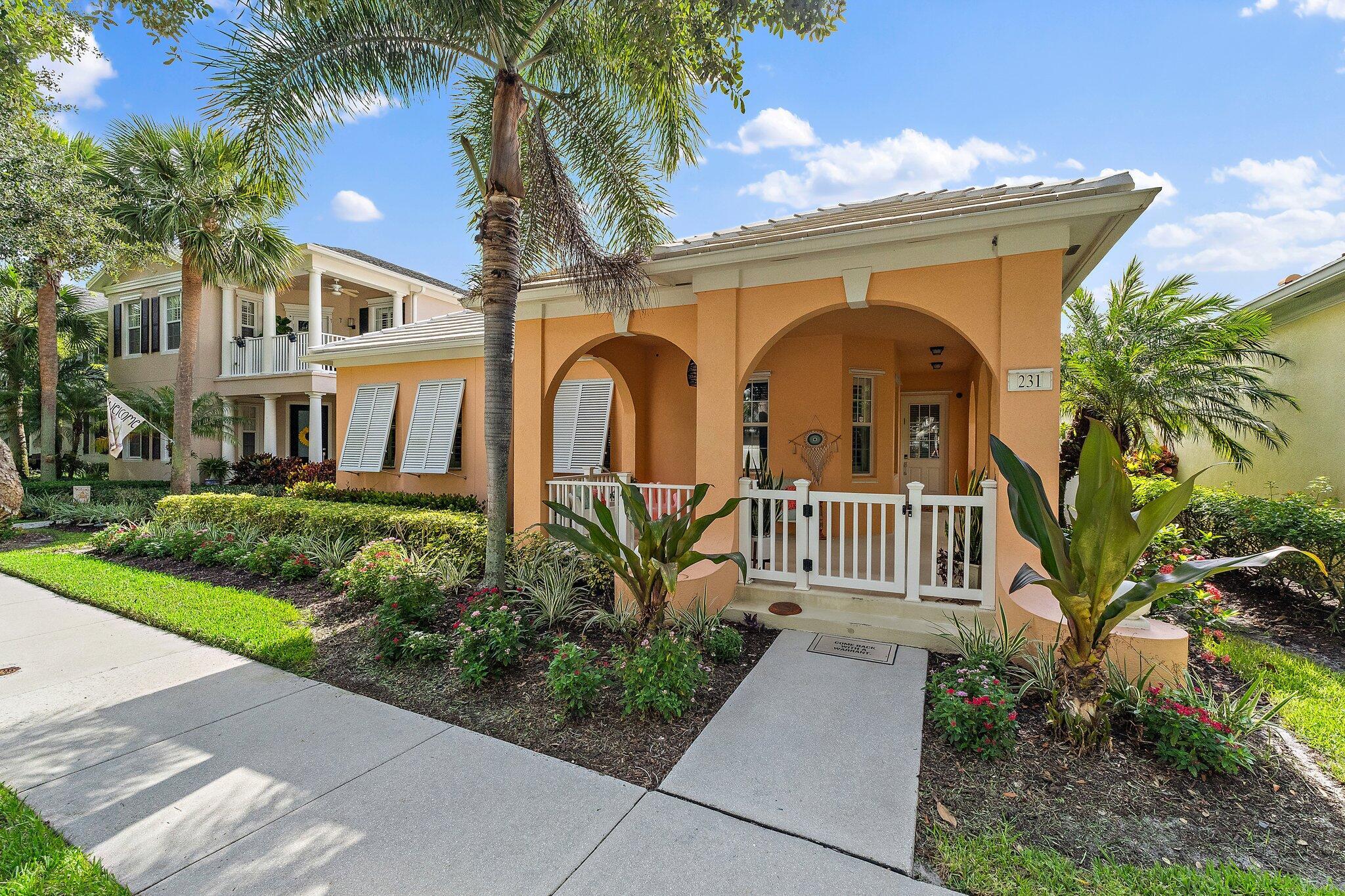 Set in the heart of Martinique at Abacoa, this single-story CBS home checks every Jupiter buyer box: private pool, split floor plan, updated systems, and close proximity to A-rated schools and community amenities.This 3 bedroom, 2 bath home blends style and substance with plantation shutters, crown molding, newer lighting, and a fully renovated kitchen with a sleek modern feel. You'll find updated floors throughout, engineered laminate in all bedrooms and tile in main areas, for a clean, cohesive finish. The spacious great room flows out to a covered lanai with summer kitchen and retractable awning, creating a backyard retreat complete with heated saltwater, tropical landscaping, and privacy to match the vibe.Both bathrooms have been thoughtfully refreshed with updated tile, vanities, enclosures, and fixtures. Major upgrades include 2025 Rheem A/C, newer pool heater, appliances, and washer/dryer, so you can move in without a to-do list. The home includes a 2-car garage with extended driveway, full accordion shutters, and newer irrigation system and landscaping.
Tucked on a quiet, tree-lined street just around the corner from the community clubhouse, pool, and playgrounds. Martinique offers the best of Abacoa living with charming Caribbean-inspired architecture, wide sidewalks, green spaces, and close access to Downtown Abacoa, Roger Dean Stadium, top schools, and Jupiter's beaches.