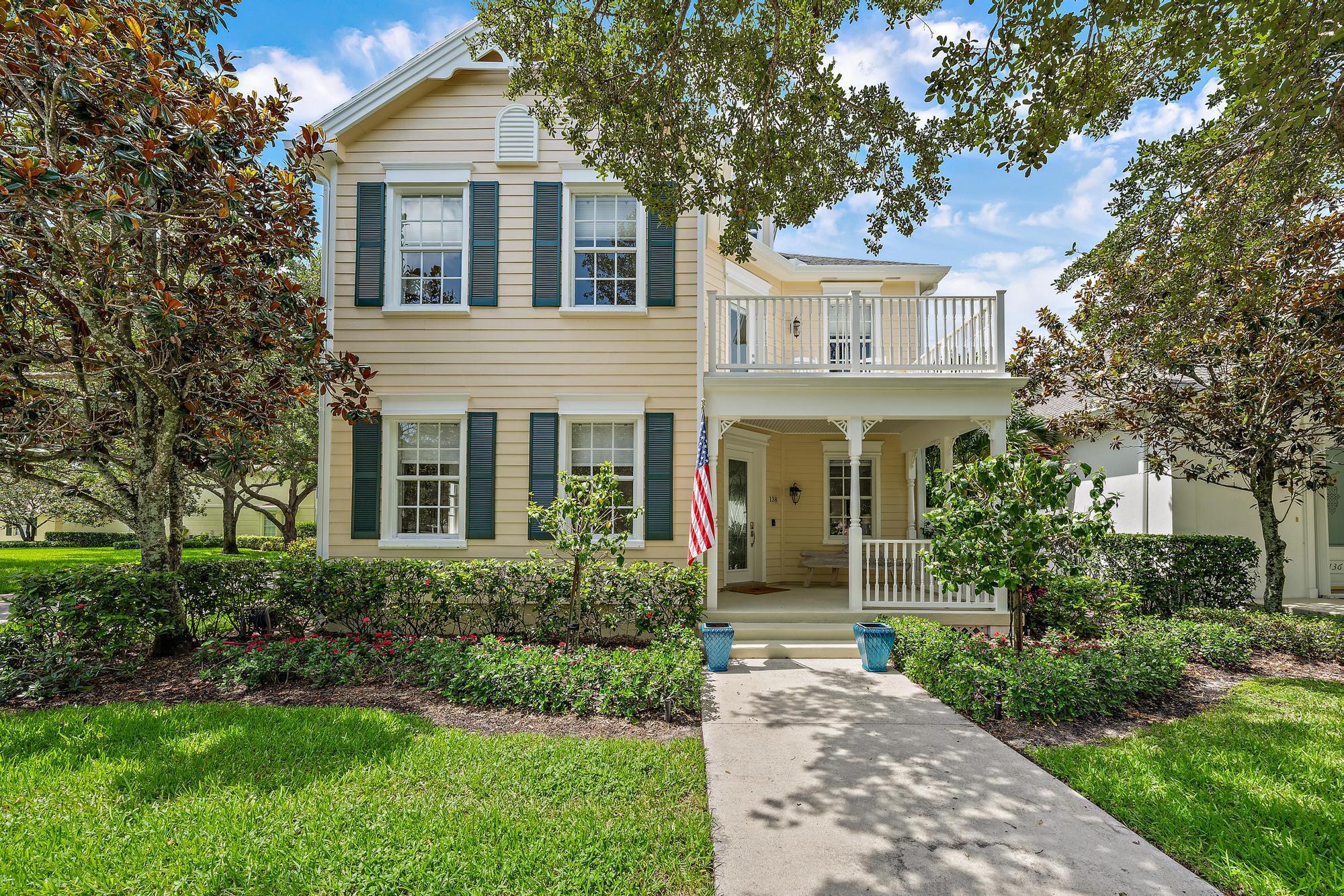 Welcome to 138 Poinciana Drive--a beautifully renovated single-family home situated on a prime corner lot in the highly desirable New Haven at Abacoa community. Ideally located just steps from the neighborhood park, pool, playground, and clubhouse, this popular 3-bedroom, 2.5-bath floor plan is offered fully turnkey with high-end furnishings and designer finishes.Extensive updates include a new roof (2021), gutters, impact-rated sliding glass doors, upgraded front, rear, and balcony doors, a new garage door, as well as a completely remodeled kitchen, updated bathrooms, new flooring, custom blinds, fresh paint, stylish wallpaper, and professional landscaping.Beyond its exceptional neighborhood setting, the home is conveniently located just one block from a local shopping plaza...