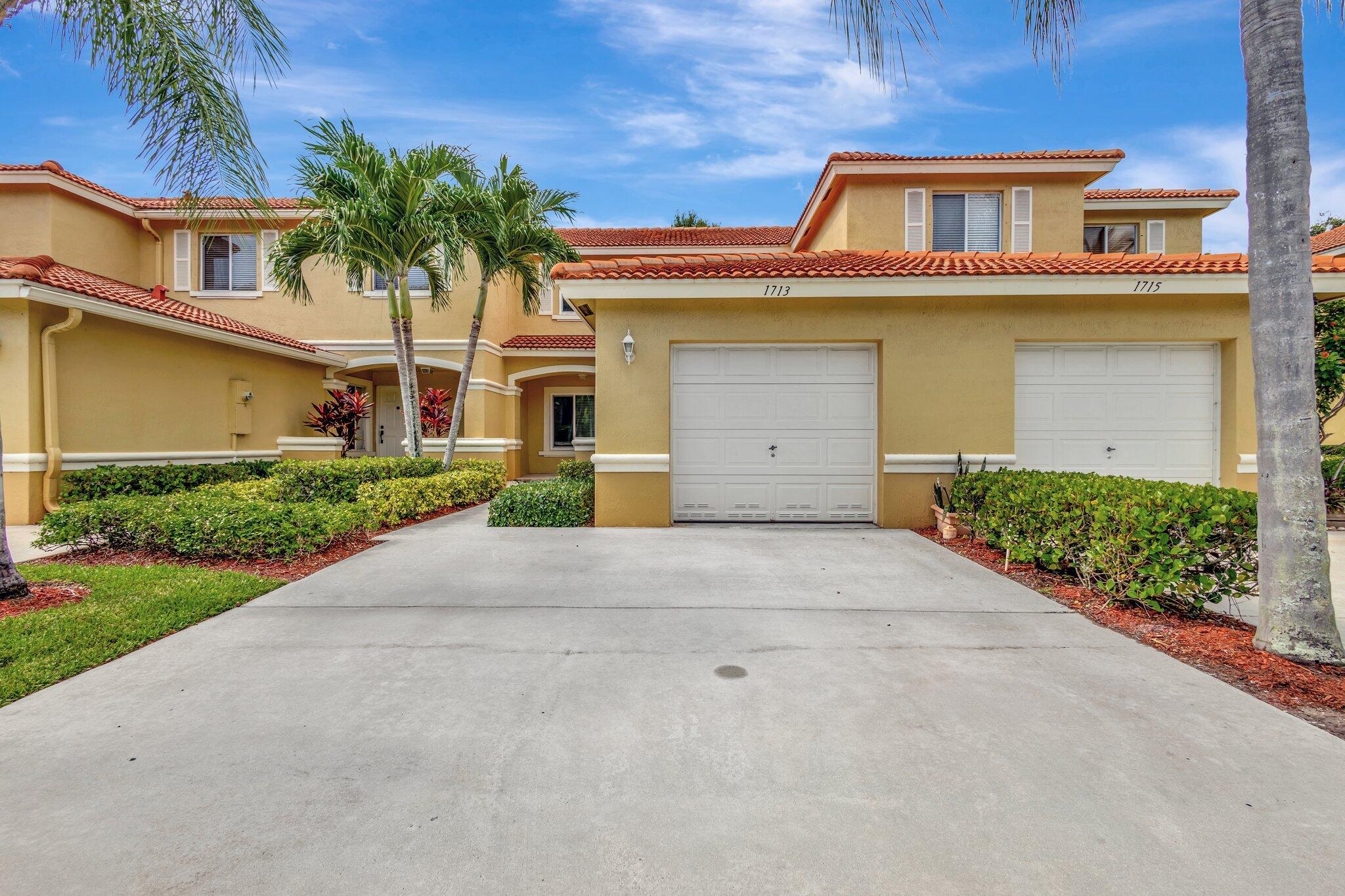 This charming 2-bedroom, 2.5-bathroom townhome is in the San Savino community, steps from the community pool. It offers classic Floridian charm with palm trees and a private screened patio accessible from the living room and kitchen.  Inside, you'll find an open layout, wood stair treads, and Berber carpeting on the second level. The kitchen is fully equipped, and the entire home has been freshly painted & cleaned, ready for move-in. Both bedrooms are impressively sized, each with ample closet space and a private en-suite bathroom.  Call now to schedule your tour!