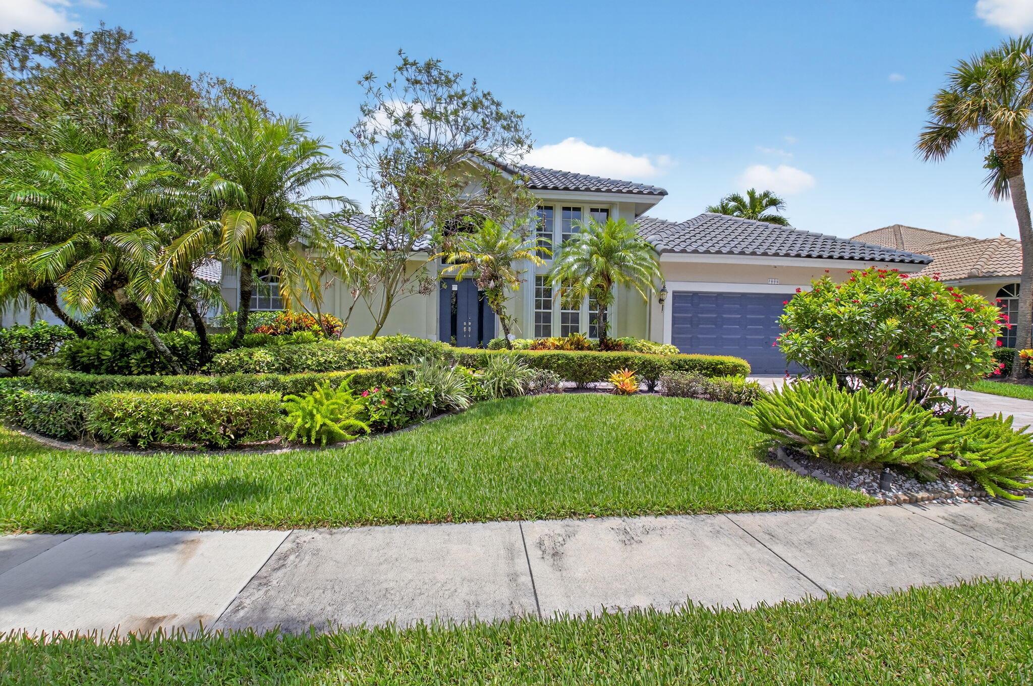 Stunning one-story 3BD/2.5BA single family pool home in the prestigious La Corniche community at Boca Pointe. Ideal floor plan with spacious foyer entry leading to an oversized living room and elegant formal dining area--perfect for entertaining. Large open kitchen features white cabinetry, granite countertops, stainless appliances, and a generous eat-in area flowing into the bright family room. Split bedroom layout offers privacy with the master suite on one side and two additional bedrooms on the other. Highlights include a brand new 2023 roof, accordion shutters, two-zone A/C (2017), 2023 water heater, and custom built-ins and closet systems. Enjoy Florida living on a private lot with screened-in patio and sparkling pool.