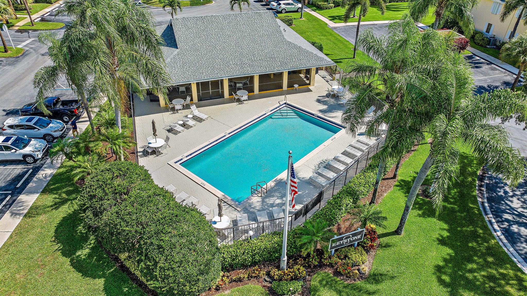 Experience the best of Jupiter living in this lovely very affordable 2nd floor 2 bedroom 2 bath furnished condo located in the very desireable Keystone at Indian Creek. Condo located on the 7th fairway of the Golf Club of Jupiter offering serene and picturesque settings. Updated Applicances, New AC & Hot Water heater plus updated Electrical panel. Low condo fees inlcude water, sewer, cable, wifi, NEW roof & exterior maintenance. Community Pool being upgraded with new decking & furniture.  Central location to everything that Jupiter has to offer, excellent restaurants, shopping, entertainment, Jupiter Medical Center. Short 15 minute ride to beautiful beaches and 30 min to West Palm Beach Airport. Full accordion shutters throughout plus additional shutter on patio.  This will not last long! The Golf Club of Jupiter is a semi-private and daily fee golf course and the club house is also opened to the public 7 days a week for Breakfast, Lunch and Dinner. Don't miss out on this incredibly affordable opportunity!