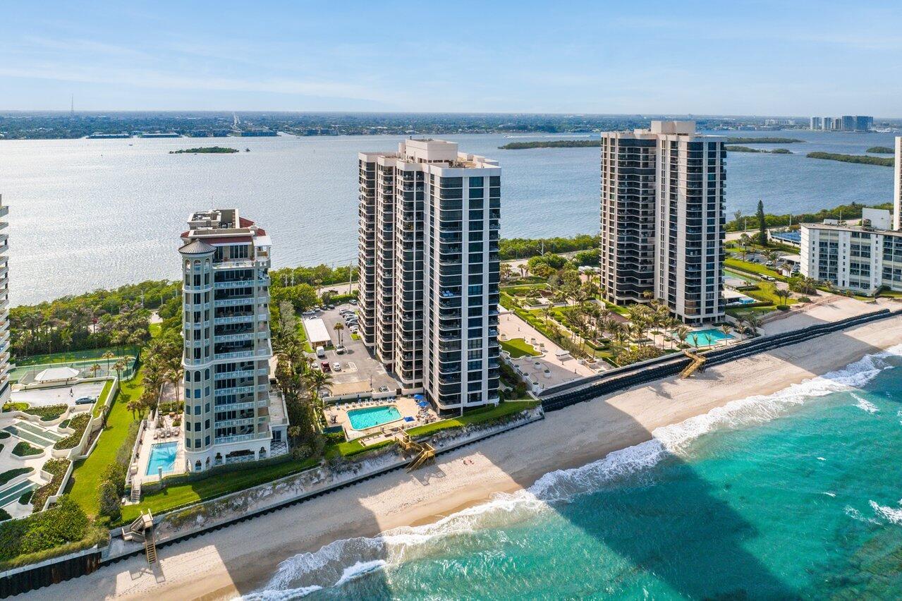 Indulge in the ultimate coastal lifestyle with this stunning 2BR/2BA condo in the prestigious Eastpointe on Singer Island, where every day feels like a getaway. Wake up to breathtaking ocean blue and Intracoastal views, and enjoy a beautifully designed open layout that seamlessly blends comfort and elegance. The spacious living area features a formal dining space and a stylish breakfast bar, all framed by expansive windows showcasing endless water vistas.Step outside to a generous balcony--your private retreat to relax, entertain, or simply soak in the beauty of the Florida coast.Eastpointe offers a resort-style experience with premium amenities. Whether you're looking for a serene escape or a vibrant beachside lifestyle, this is where luxury meets everyday living