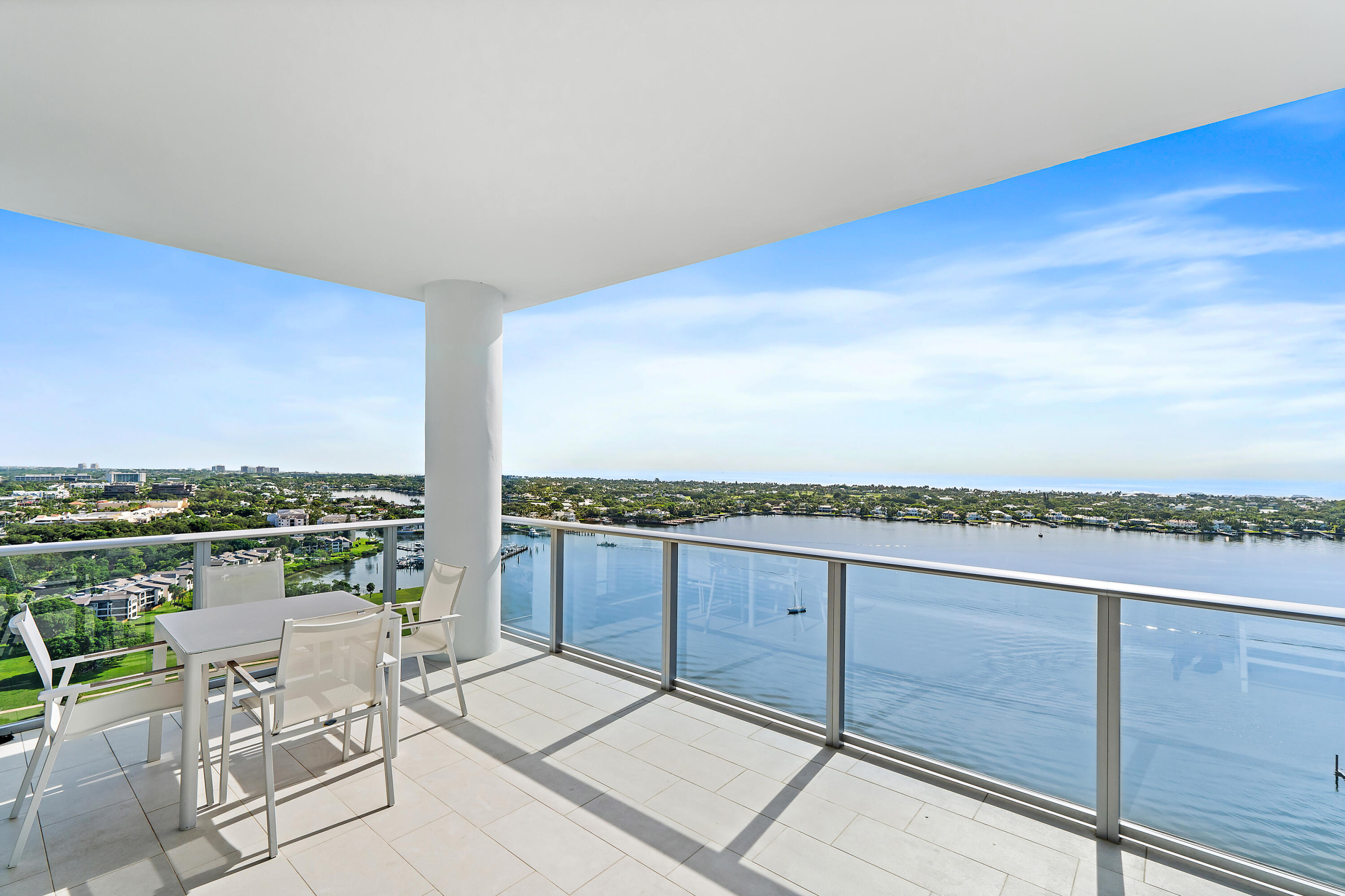 The Eagle's Nest Above the SeaWater Club Penthouse 2204 - Building OneElevated high atop the 22nd floor the pinnacle of Water Club's most exclusive tower this is not just a penthouse. It's a sanctuary in the sky, offering nearly 3,000 square feet of sophisticated coastal luxury with sweeping, unobstructed views of the Atlantic Ocean, Intracoastal Waterway, and endless horizon. A true 'Eagle's Nest' located at the north head of Lake Worth, this residence is designed for those who seek elegance with altitude.Step inside and be welcomed by floor-to-ceiling glass walls that flood the open living spaces with natural light. The expansive layout blurs the line between indoors and out, inviting the horizon into your everyday experience. Every inch has been meticulously enhanced with curated design elements and thoughtful upgrades, creating a home that feels like a five-star escape.

The master suite is a private retreat, featuring a double-wide Jacuzzi tub for two with three high-output water pumps and eleven massage jets, a smart toilet bidet, and custom built-in closets designed with the fashion enthusiast in mind. Wake up to sunrise over the ocean and Intracoastal waters just a stone's throw away, and unwind with west-facing sunset views all easily enjoyed behind automated blinds that respond to your touch.

The kitchen combines sleek style and function, with a double-wide Jenn-Air side-by-side refrigerator and bottom-pull freezer, a brand-new KitchenAid dishwasher, reverse osmosis water system, and an updated heavy-duty garbage disposal all tied together with a clean, modern aesthetic. A whole-home water filtration and softener system, along with a dedicated pressure pump, ensures clean, carbon-filtered, pressurized water throughout.

Behind the scenes, enjoy everyday convenience with a new 80-gallon water heater under a service plan, as well as a new washer and dryer with a built-in folding station that transforms chores into luxury.

Beyond the penthouse itself, the Water Club lifestyle begins. Boat lovers can use the community dock Slip 18 for weekend getaways and day trips. Two private, assigned parking spaces with penthouse-privileged access sit right next to the elevators leading directly to your new home. The residence also includes a Tesla charging station and a large, walk-in, ground-level storage unit outfitted with shelving to accommodate all your extras.

The Water Club is known for its many amenities three resort-style pools, a lap pool, two outdoor Jacuzzis, a waterfront clubhouse with full bar and lounge, state-of-the-art fitness center, men's and women's spa-style bathrooms with saunas, steam rooms, and yoga studios, pickleball courts, guest suites, and 24/7 concierge service. The guard-gated entry ensures peace of mind around the clock.

Ideally located just 30 seconds from the corner of PGA Boulevard, with world-class golf clubs like Old Palm and Bear's Club, top-tier dining, and the convenience of Palm Beach International Airport, this penthouse represents more than just a residence it's a rare opportunity to own one of the highest vantage points in one of South Florida's most sought-after communities.