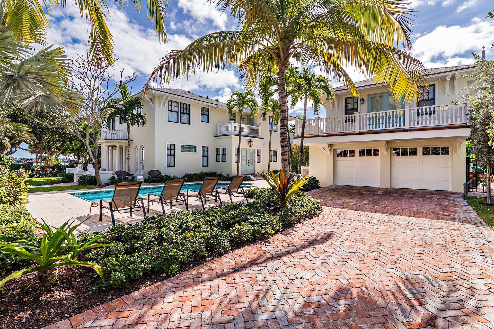 Enjoy breathtaking unobstructed Intracoastal views from this coveted Prospect Park residence. This gated estate has been fully and thoughtfully renovated and expanded. Situated on an +\- 11,326 sqft lot, this home offers 3bdrm and 3.5bths in the main house in addition to a separate Guest apartment. The kitchen is a Chefs dream, appointed with Wolf range and Subzero refrigerator, custom cabinetry and an oversized quartz island. The primary suite is a sanctuary, including beamed ceilings, private east facing balcony and a luxurious master bath. Enjoy Florida living at its finest with a resort style heated pool and built-in grill. Additional features include air conditioned 2car garage, fully automated Lutron system, full house Generac generator and custom security system.