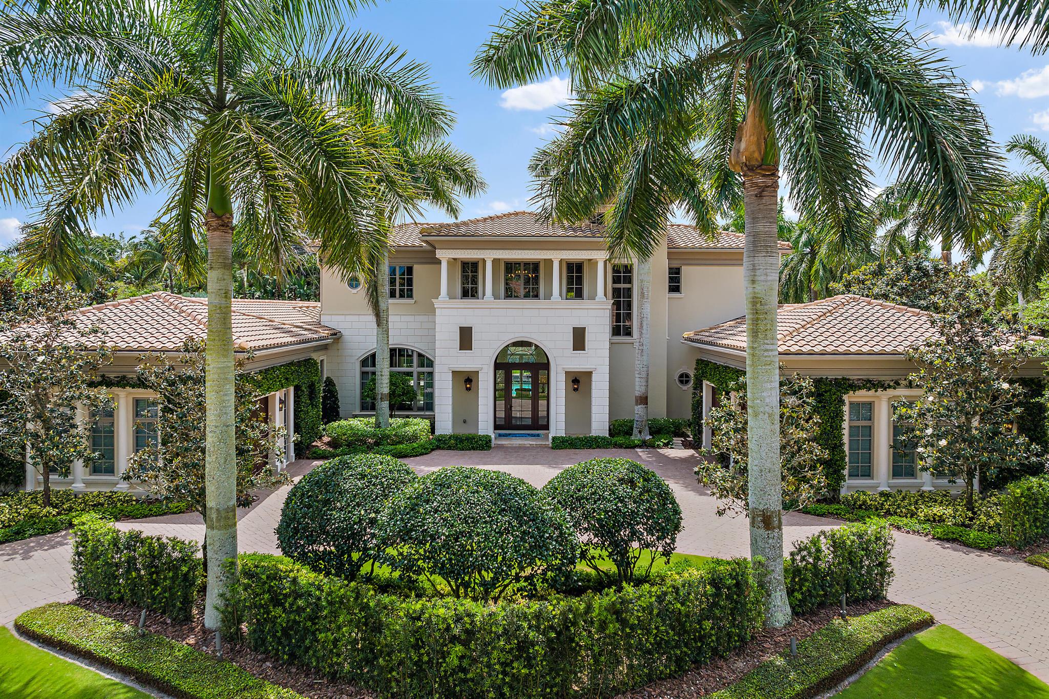 This signature ''Turn Key'' custom home was designed by Affiniti Architects, and built by Marty Hasey with the highest quality of materials and craftsmanship. Light and bright, with floor to ceiling impact glass. This home sits on a .53 acre lot within the desirable Grand Estates of Old Palm Golf Club. With amazing views and outdoor entertainment areas. Enjoy the pool, spa, firepit, outdoor entertainment area, BBQ with summer kitchen, and expansive lawn. The flow of the main living areas is ideal with the Master Suite and Den/Club Room on one side of the 1st Floor, and a Guest Suite and the Kitchen/Breakfast/Family Room/ and Formal Dining on the other side of the main floor. The 2nd Floor has a large loft area and two large Guest Suites.