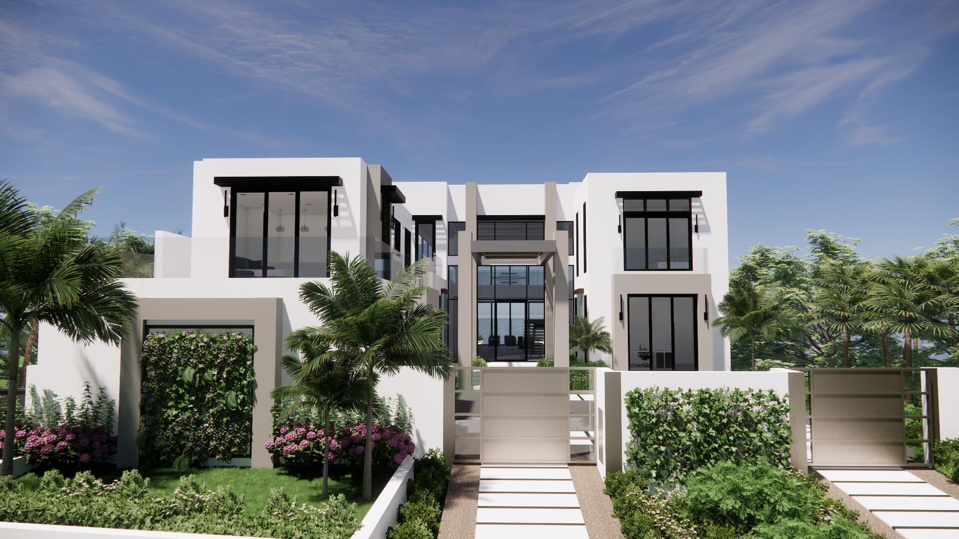 This Fabulous New Modern direct intracoastal waterfront home in West Palm Beach sits on a large 20,000 square feet lot. Spectacular design by architect David Lawrence with 12,730 total sq ft under roof, built at 10' above sea level, with 7 bedrooms, 8 full baths, 1 half bath, a 40' pool, a waterfront spa/hot tub, roof top decks, boat dock/lift, and a generator. Landscape designed by John Lang and being built by Tri General Contractors. Completion early spring of 24.