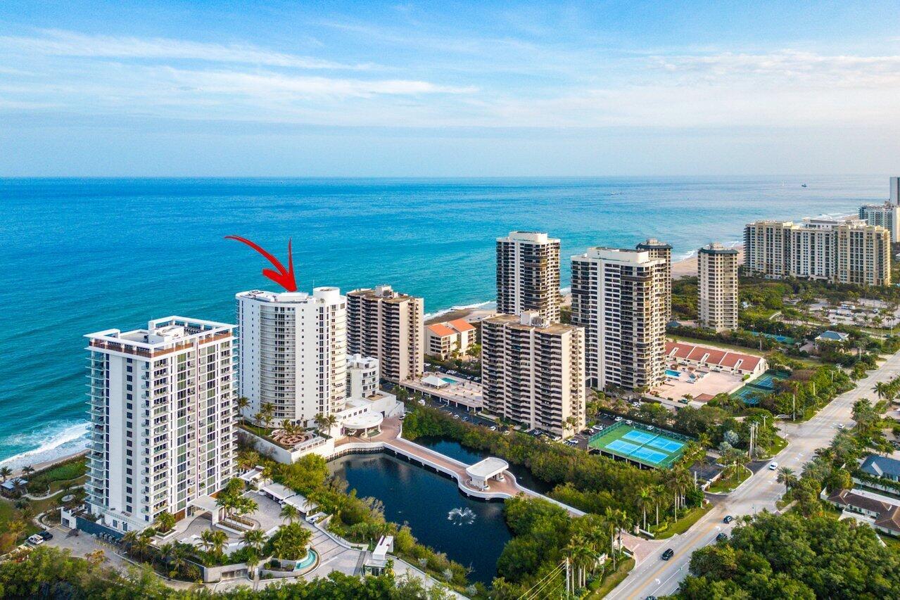 Enjoy stunning views from this spacious 8th floor home with 2 bedroom + Den/optional 3rd bedroom and 3 full baths in the boutique Beachfront building! Step off the elevator into your own private foyer and into the unit to take in dramatic views of the ocean and intracoastal throughout the 2,400+sf of living space and 2 large private balconies. This beautifully updated condo offers an easy & open floorplan, a gorgeous renovated kitchen, spacious bedrooms with en suite bathrooms, beautifully built out closets, pantry and much more. The unit also has 2 assigned garage parking spaces and a storage unit. Beachfront at Singer Island is a 51 unit boutique building with manned/gated entry offering exclusivity and privacy and so many coveted amenities including direct beach access, concierge service, pool, spa, gym, theater, community room, PET FRIENDLY and so much more.  Call for your private tour today!