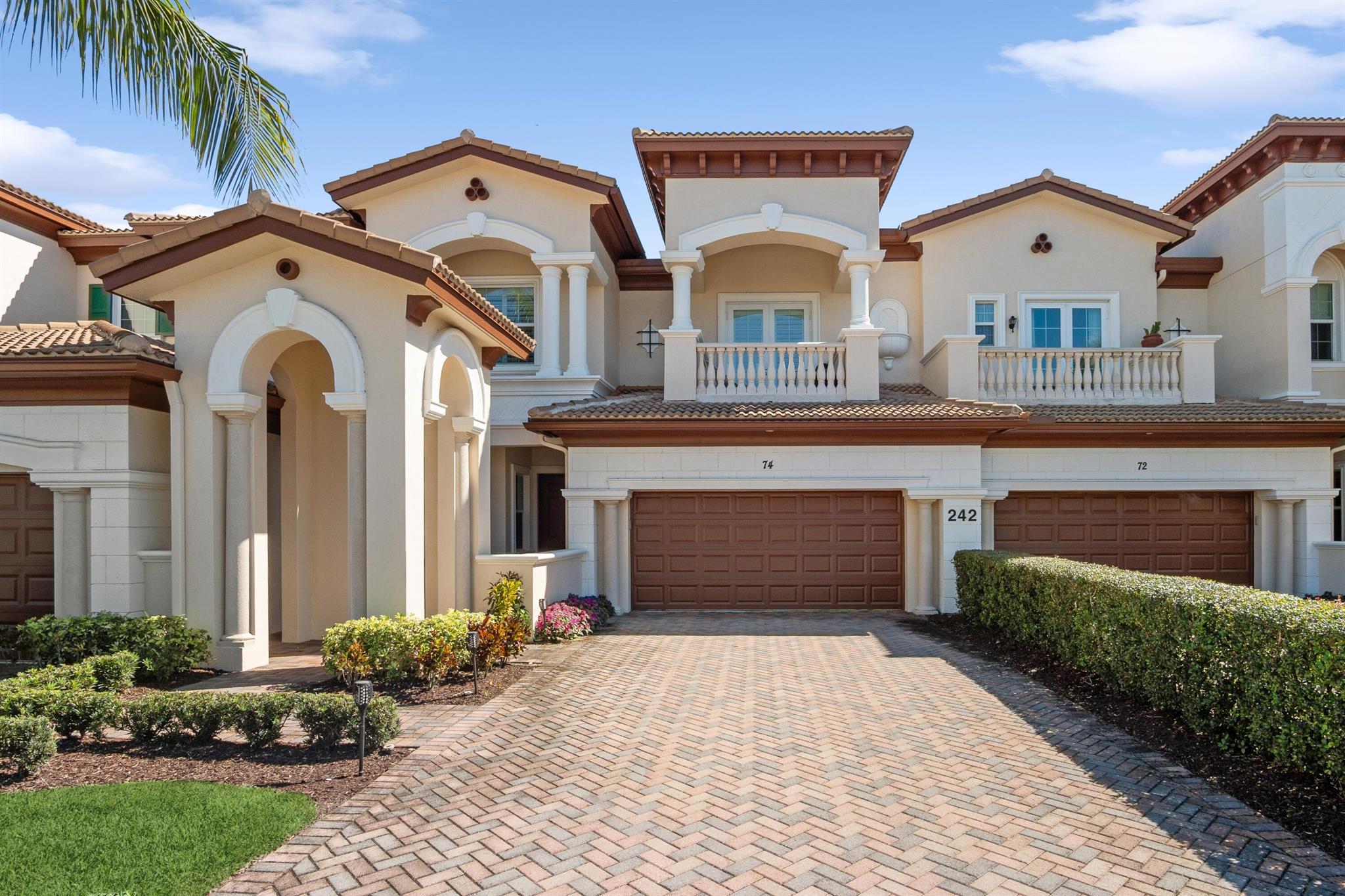 Beautiful first floor condo overlooking the fairway in Jupiter Country Club and has a full golf membership available. This property was built in 2019 with the updated floor plan offering 3 bedrooms and 2.1 baths.  Spacious living area with eat in kitchen and full dining area. Enjoy the county club lifestyle at Jupiter Country Club with a full list of amenities including manned security gate.