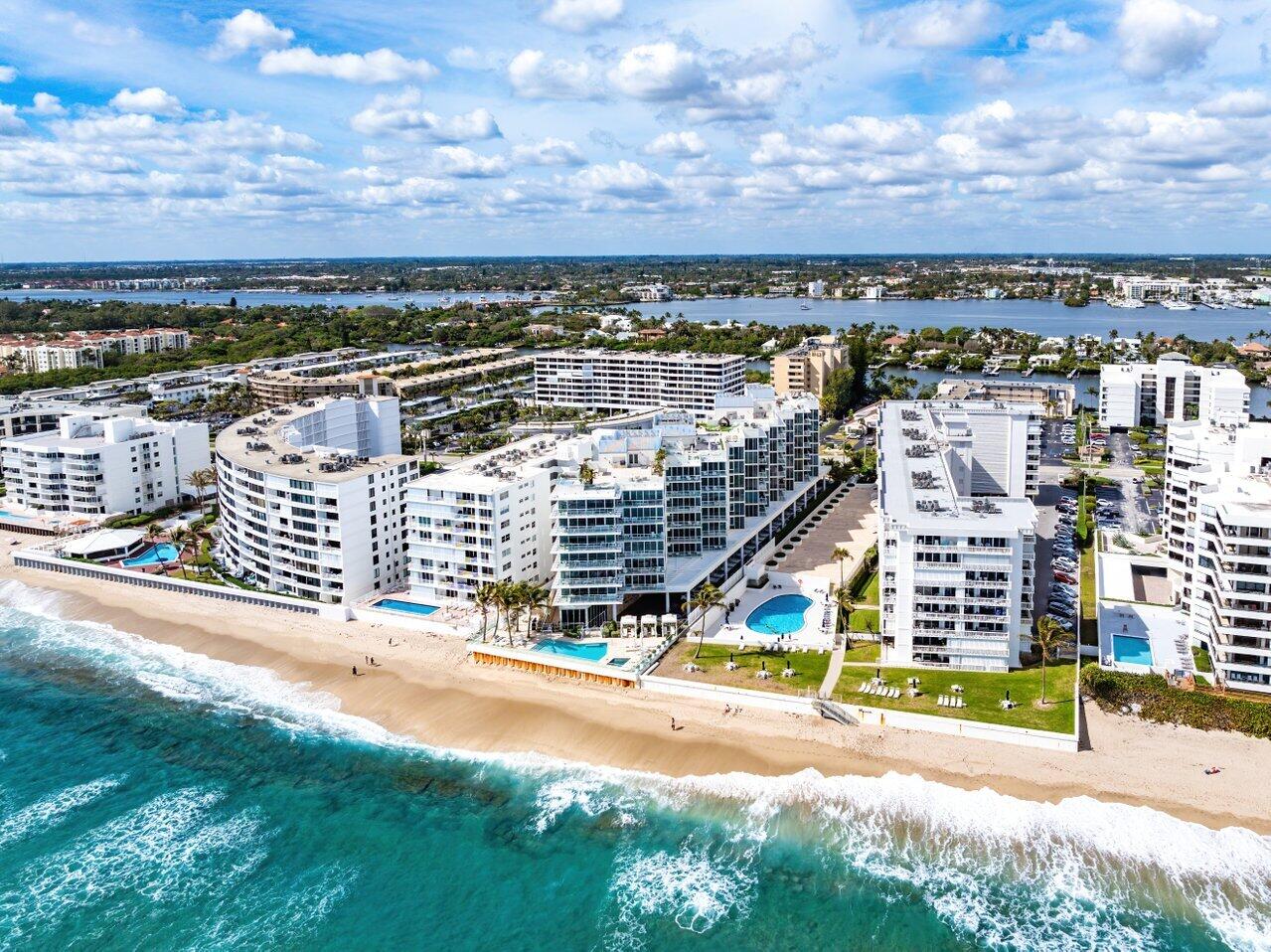 Welcome home to 3550 South Ocean, Palm Beach's newest luxury, gated beachfront building featuring just 30 residences. This professionally-designed 2 bed + enclosed den/3.1 bath residence features a private elevator entry & is being sold fully-furnished with curated pieces by Roche Bobois & custom build-outs/closets. Floor-to-ceiling glass frames an array of stunning ocean views from the living area & primary bedroom suite, while the expansive, light-filled open plan portrays white oak wood-plank flooring throughout. Designed by Champalimaud, the chef-caliber Molteni kitchen is a stand-out, replete w/genuine marble countertops & entertaining island, Fantini fixtures & Miele appliances including a natural gas stovetop & wine refrigerator. The living area features double glass sliders >>more leading to your private balcony. The split-plan layout features a primary bedroom suite w/balcony access, a spa-worthy bathroom wrapped in stone w/dual floating vanities, deep-soaking tub, separate shower w/rainhead &amp; private water closet, two custom closets &amp; room darkening drapery. The guest suite offers an oversized luxe bathroom &amp; plentiful glass allowing natural light to fill the space. Your laundry room features Samsung washer &amp; dryer, built-in cabinetry, utility sink &amp; a tankless hot water heater. 

3550 South Ocean offers valet parking (two assigned parking spots), concierge services &amp; security. Just minutes north on A1A you'll find Worth Avenue w/all of its coveted shopping, dining, arts &amp; entertainment, culture &amp; social buzz. Top-rated golf courses, tennis clubs, private/public airports, marinas, private schools &amp; the award-winning Eau Palm Beach Resort &amp; Spa are all nearby. Pets welcome!