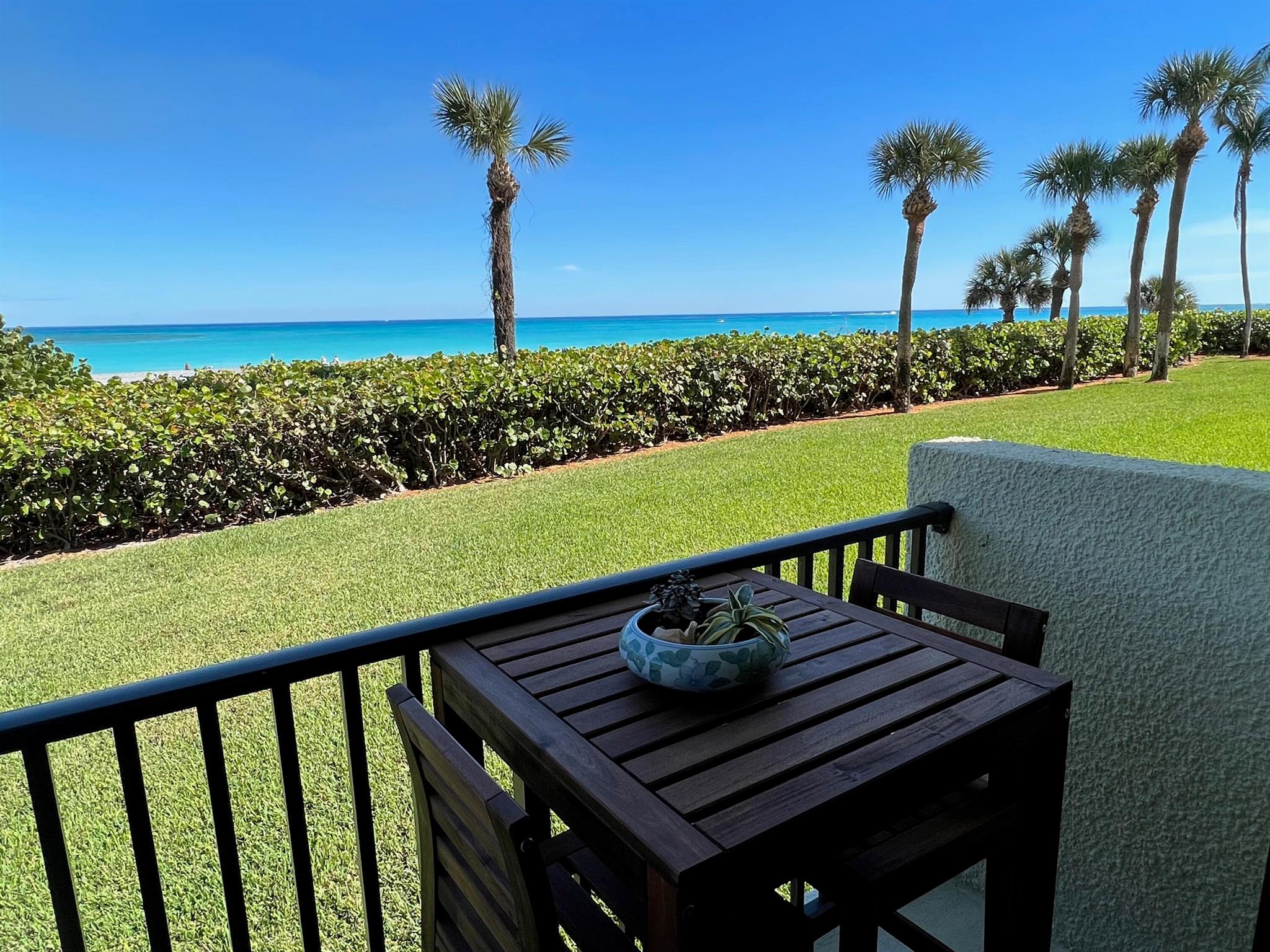 This spacious ocean end unit offers direct ocean views from its 2 balconies, porch and over-sized private terrace next to the ocean. Just steps away from the ocean and beach-side pool, this unit is equipped with impact windows for added quietness and safety. Amenities at Ocean Trail include 9 tennis courts, a fitness center, community rooms, and heated lap and resort-style pools. Don't miss this opportunity to experience the best of oceanfront living.