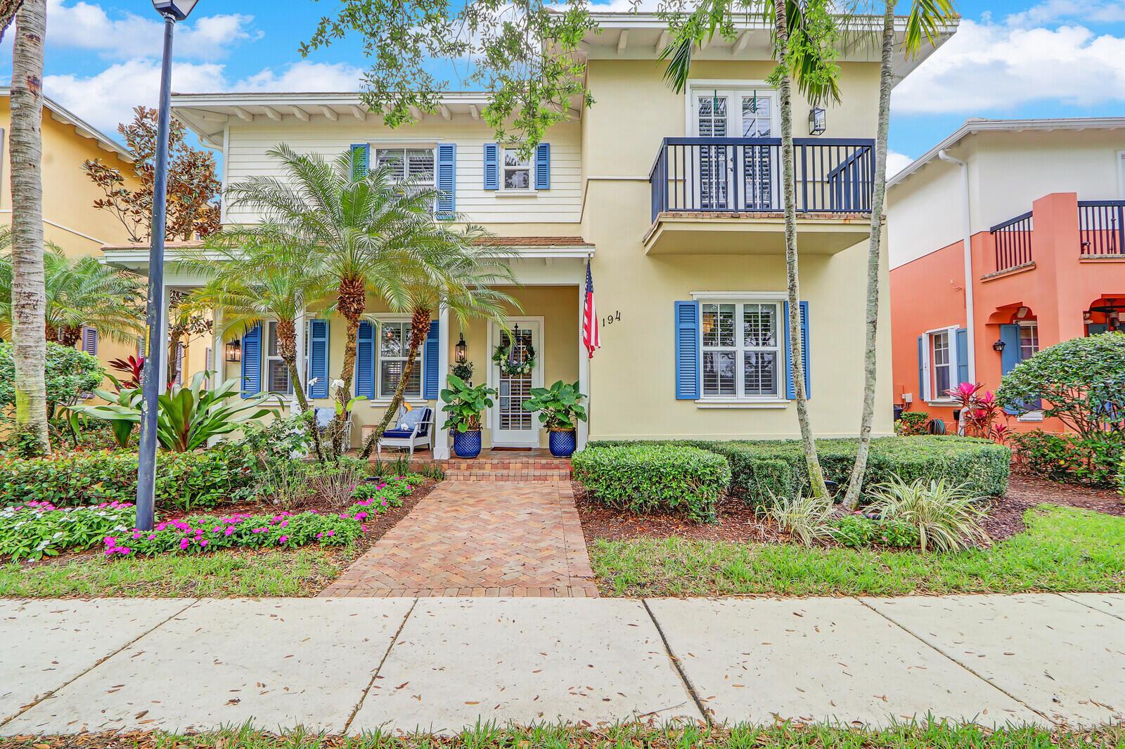 This 2-story exquisite CBS home in the desirable Jupiter area is a rare find w/Income producing 1/1 rental apartment over garage.  Main house has 5 bdrms & 4.5 baths & features high ceilings, wood floors, crown molding, & high-end plumbing fixtures throughout w/wainscoting on first floor & staircase.  Kitchen showcases marble countertops, stainless appliances & oversize GE Cafe refrigerator.  Beverage area has icemaker and mini-fridge. Designer wallpaper adds warmth and texture in the large dining room.  3 car garage features epoxy floor.  Pavers provide extra parking off garage.  Relax in the manicured back yard w/gas burning fireplace & turf for easy maintenance.  Landscape lighting makes this private oasis available day and night.  3 newer a/c units. Impact windows & doors + shutters.