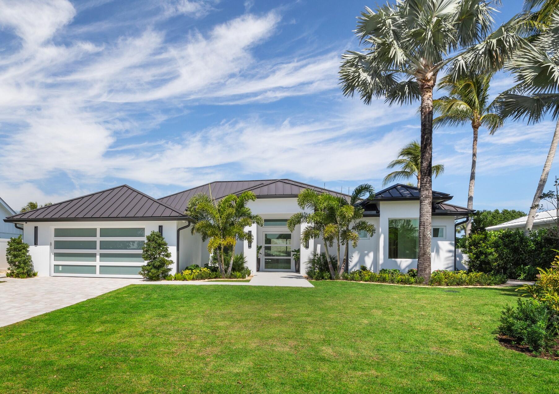 STUNNING Contemporary 2023 COMPLETE Renovation w HIGH END Features Expected only the Most Luxurious Homes. SEE DETAIL SHEET to Appreciate.  River Views to the Northeast.  85' Concrete Cap Seawall 2023. Dock 65' Synthetic Decking 2023. Roof 2022 Commercial Grade Standing Seam Metal. SIW Impact Windows + Doors.  Front Entry Door is a Pivoting w Glass.  Generator 26KW w Buried Propane Tank. Resort Style Pool/Spa Gem Finish Jandy Syst w BOTH Gas+Elec Heat.  Outdoor Kitchen.  Landscape Arch Features St. Augustine Turf and Synthetic Turf Poolside.  Custom Fencing + Gate.  Interior Impresses with SOLID WALNUT 8' Doors w Frosted Glass Inserts + Satin Nichol Emtek Hdwe. Arch Design Ridgelit 5/8'' Reveal Over Poplar Base.   Italian Porcelain Tile Supergres 30''x 60''. Italian  Cabinetry + Closet Sy Fireplace features Quartzite Large Panels w/Dimplex Vapor System. Miele SS Appliances. High Grade Quartzite Glass Counter + Vanity Tops; ALL 3 Baths are Spa grade w Wall to W Italian Porcelain.  Walk In Showers w Linear Shower Drains.  Toto Wall Flush Toilets.  Lit Custom Mirrors. Design Plumbing Features.  State of Art Audio Visual System including Vantage Lighting System and Sonance Invisible Series, Cad 6 Flat Screen Mounts.  Recessed Square Inset Bevel and Wall Wash Ceiling Light Units... SEE DETAIL SHEET for MORE Info
