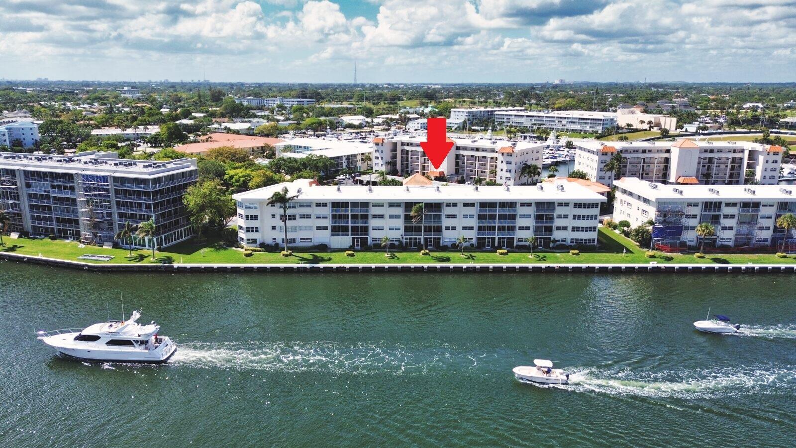 Amazing panoramic views of the Intracoastal Waterway from this 2 bedroom, 2 bath Top Floor Unit. This spacious condo is being sold furnished and turnkey.  Watch the yachts pass by from your own private penthouse balcony. This unit features a new AC unit and water heater. Ports O Call is conveniently located close to the marina, North Palm Beach Country Club, Gardens Mall, restaurants, shopping, grocery stores and the areas best beaches at Juno Beach and Singer Island. There is also a community pool, clubhouse, and free laundry facilities located on each floor. This is a 55+ community.