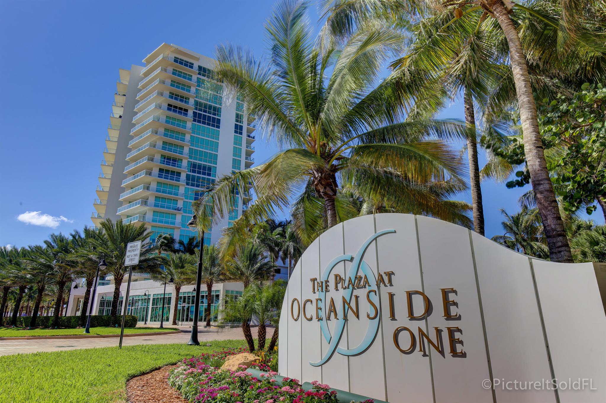 Welcome to the Plaza at Oceanside! Luxury Florida Lifestyle with Gorgeous Intracoastal/Marina/ City and Sunset Views! This immaculate ''Steven G.'' professionally designed 2 bdrm/2 bath sky residence features an open floor plan, floor to ceiling impact glass sliders, and a gorgeous water view from the huge full- length terrace. This spectacular unit comes fully designer furnished and includes 2 parking spaces. The European designer kitchen features granite countertops, Poggenpohl European cabinetry and Viking s.s. appliances. The expansive master suite opens to the terrace, has two large walk-in closets and a luxurious bathroom with Jacuzzi tub, separate shower, and two-sink vanity. The guest suite to the left of the main salon has a Murphy bed, a walk-in closet, and full bath.