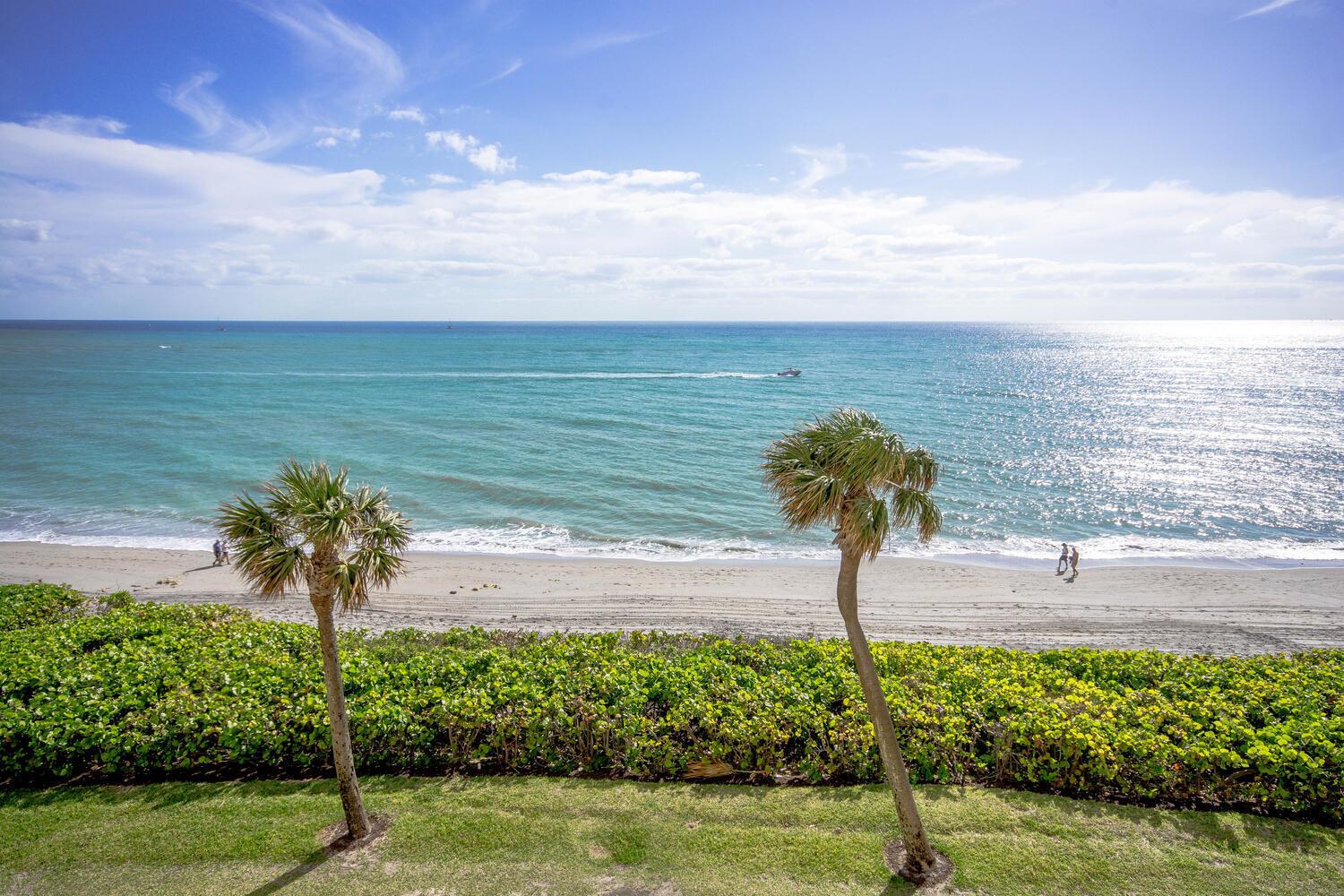 Highly sought after corner unit which  provides panoramic ocean views throughout the condo. Ocean Trail is situated on 22 acres providing walking trails, 9 tennis courts, community pool as well as a recently  constructed new pool for the 200 bldg.Residents are offered fitness center, community room. The pool deck leads to the ocean / beach through a private gate.