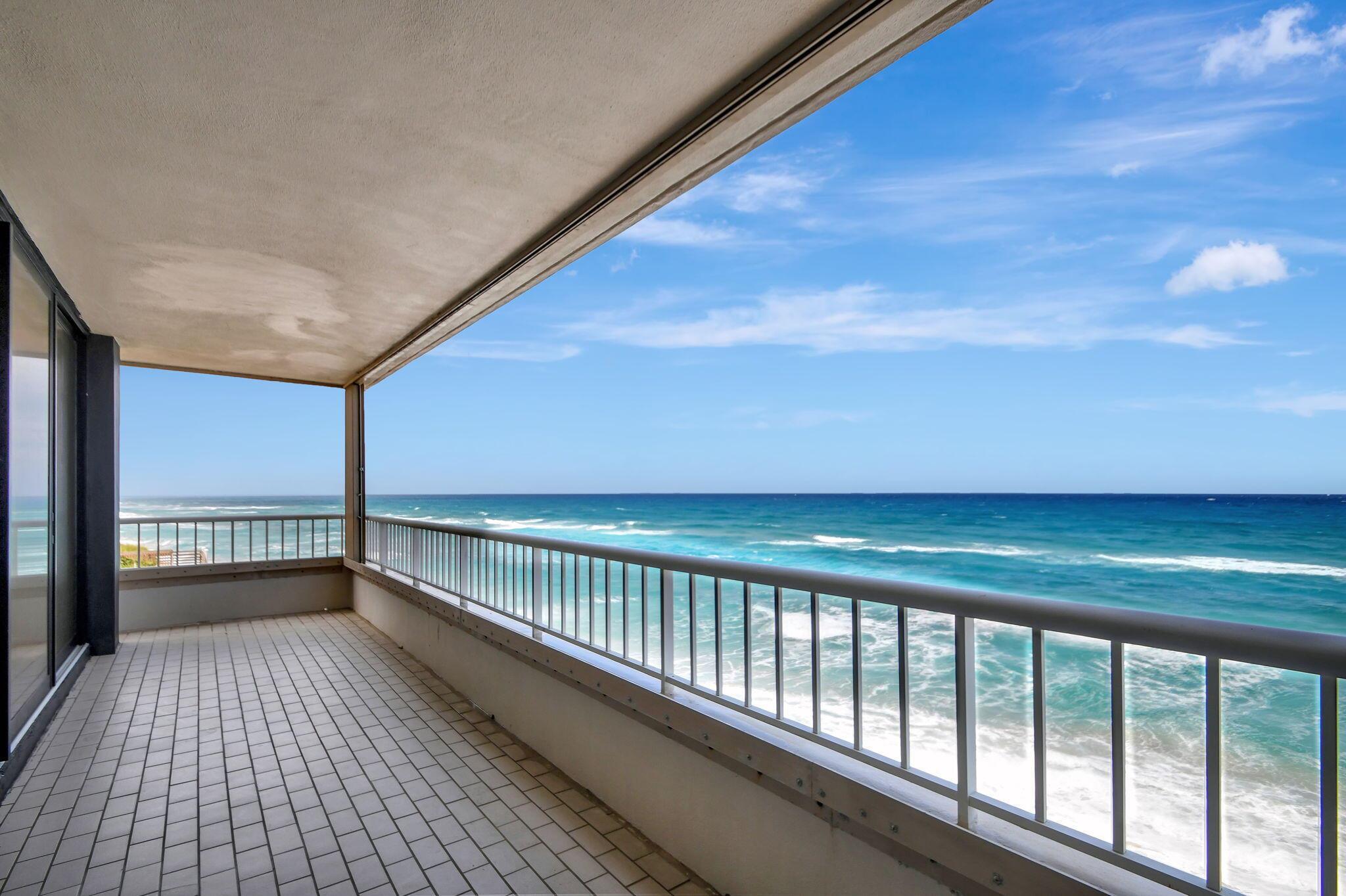 Extraordinary Direct Ocean & Beach views to the East and wide Intracoastal in the West. This completely remodeled unit has white impact windows throughout, Sub-Zero refrigerator, full-size wine cooler, Wolf cooktop & oven, with a Bosh dishwasher. The open kitchen has a large island with stunning water-fall quartz countertop. Electric blinds on all of the large windows. From this large two bedroom two and a half bath, plus den, condominium that encompasses the whole south side of the building. In this beautiful condo with over 2000 square feet of living area and 800 plus square feet of wrap-around terrace, you are literally surrounded by glass. Enjoy every sunrise and every sunset from the three-sided wraparound terrace. Capri is an exclusive fourteen story tower with only 28 residences on the sandy beach of prestigious Singer Island offering stunning ocean, intracoastal &amp; city views. Each floor consists of two residences offering two bedrooms and two and a half baths plus separate Den with 2000 square feet of air-conditioned living space and an additional 800 square feet of wrap around terrace. Truly amazing panoramic water views can be seen from the balconies through all large floor to ceiling sliding doors. Amenities include a relaxing and protected pool deck surrounding the inviting pool and spa, his/her restrooms and saunas, a casual pool-side owner's lounge with fully equipped kitchen, private billiard lounge, exercise room with ocean view, fully equipped kids' playroom, tennis court, private gated entrance, garage parking, extra storage, private beach access and two small pet allowed.