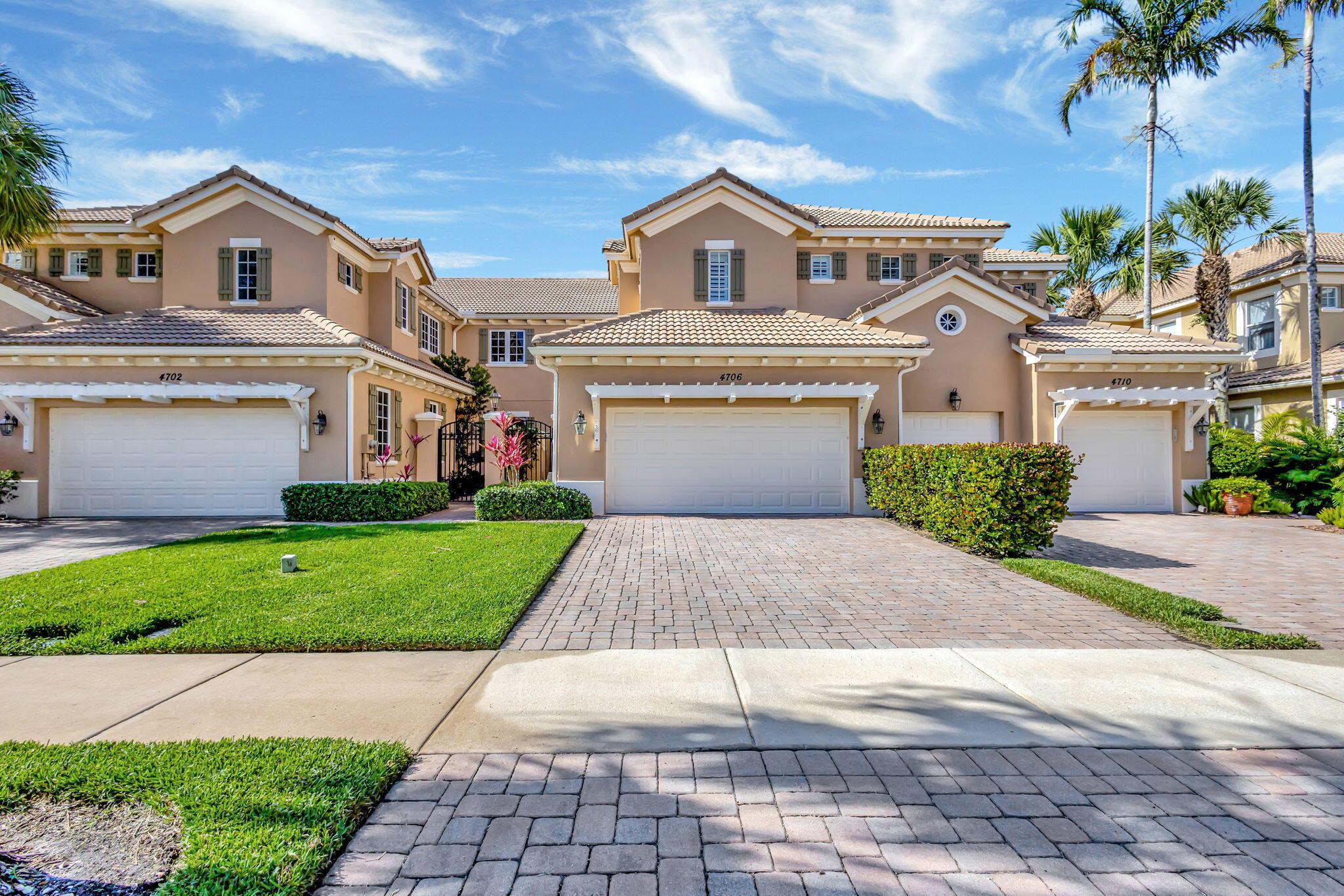 Welcome to the largest townhome model in Paloma, offering breathtaking water views of the lake and a tranquil fountain. This meticulously maintained 3-bedroom, 2.5-bathroom home boasts a den/office/bonus room and a 2-car garage with epoxy finished floors and convenient storage racks, along with an additional refrigerator.The home features IMPACT windows and doors, plantation shutters, surround sound, crown molding, and granite counters. With formal dining, kitchen dining, and a spacious outdoor patio area perfect for lounging, entertaining, and grilling, this home is designed for both comfort and style.Additional features include a central vacuum system and a sweep vac in the kitchen, ensuring easy maintenance. AC 2014, hot water heater 2023, roof 2007. This home is a true gem, offering a