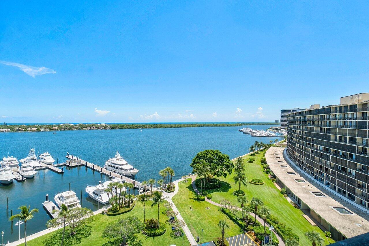 Spectacular panoramic water views from this 9th floor condo in the exclusive & highly desirable enclave of Old Port Cove! Come and make this 2BR/2BA lovely condo with new AC your own & enjoy captivating water views from virtually every room and pleasant terrace!  Old Port Cove is an exclusive 24 hour secure/gated waterfront community in the heart of North Palm Beach offering numerous amenities including pleasant waterfront walking path, pool, tennis, saunas, community/club room, shuffleboard & bike storage.  Ideally located close to beaches, world class shopping, outstanding restaurants, popular PGA Corridor, Palm Beach International Airport & more! Don't miss out on this incredible opportunity! Priced to sell! Investors/Contractors welcome!