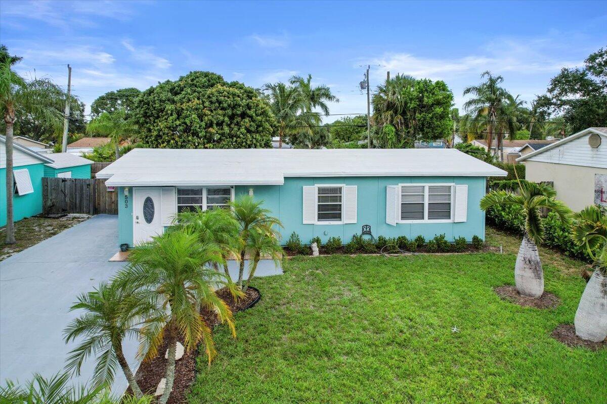 Brand new remodeled concrete block SFH in the Heart of Jupiter! This 3 bedroom / 2 full bath home has been completely upgrated with new permitted electrical & plumbing (including replacement of cast iron pipes) flooring, new cabinets, appliances, glass tile backsplash, custom doors, recessed LED lighting, fresh paint, new patio, roof sealant, landscaping & more! Bright & spacious open floor plan. Fully enclosed back patio & laundry room leads to private fenced in backyard with new patio, storage shed, & mature fruit trees. Huge 75 ft paved driveway fits up to 5 cars or RV, & has large gate access to backyard to store a boat or recreational vehicle.