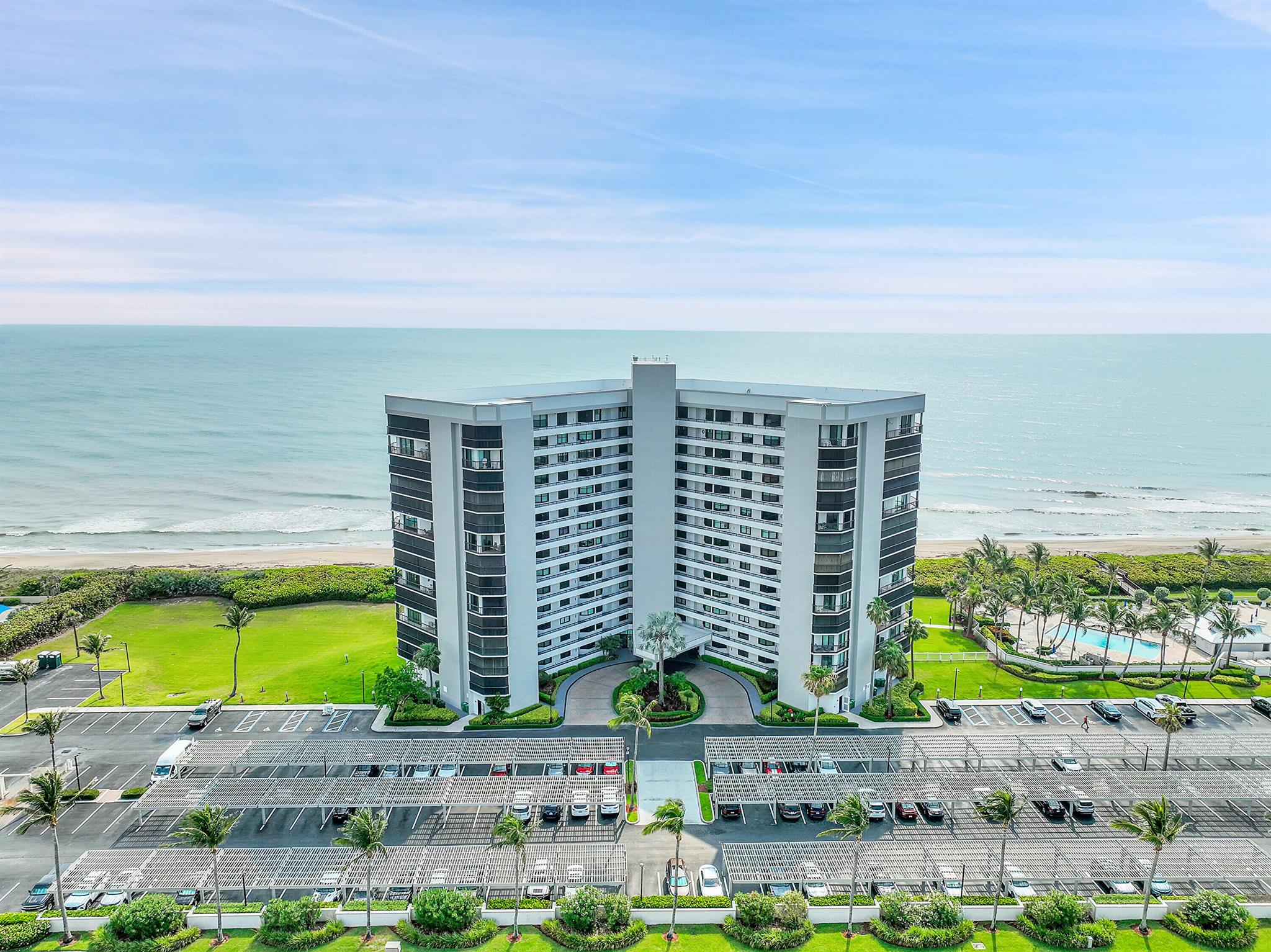 This stunning 2/2 direct oceanfront condo has been upgraded tastefully for even the pickiest buyer. Unwind and enjoy the views on your balcony of the endless ocean on the 13th floor or spend some time enjoying a cup of coffee in your breakfast nook gazing at the extensive intracoastal view! The lavish living spaces are all freshly painted and this home is boasting a myriad of upgrades that include new water heater, new AC furnace, new thermostat and a new refrigerator. Both bathrooms have been upgraded to include custom-etched glass shower enclosures, raised toilets, granite vanity countertops, new mirrors, cabinets, high-end light fixtures, faucets and sinks! The kitchen is adorned with new light fixtures, granite kitchen counters and kitchen island. You can also take comfort in knowing the home is protected with all new hurricane shutters facing the ocean. The entire building has already had the concrete restoration completed and an extensive remodel of all the common areas, pool deck, elevators and new roof with NO new assessments being passed on to the new owner. The amenities are endless with dual pools, spa, dog park, beach access and golf that is available at no additional membership fee. Monthly HOA fee includes cable, internet, water, sewer, trash and exterior building maintenance and insurance keeping additional monthly costs extremely low. As if that wasn't enough, the furniture is negotiable making the move-in process as easy as packing your clothes and toothbrush! Don't miss the opportunity to own this impeccable oasis and enjoy the beachfront lifestyle!