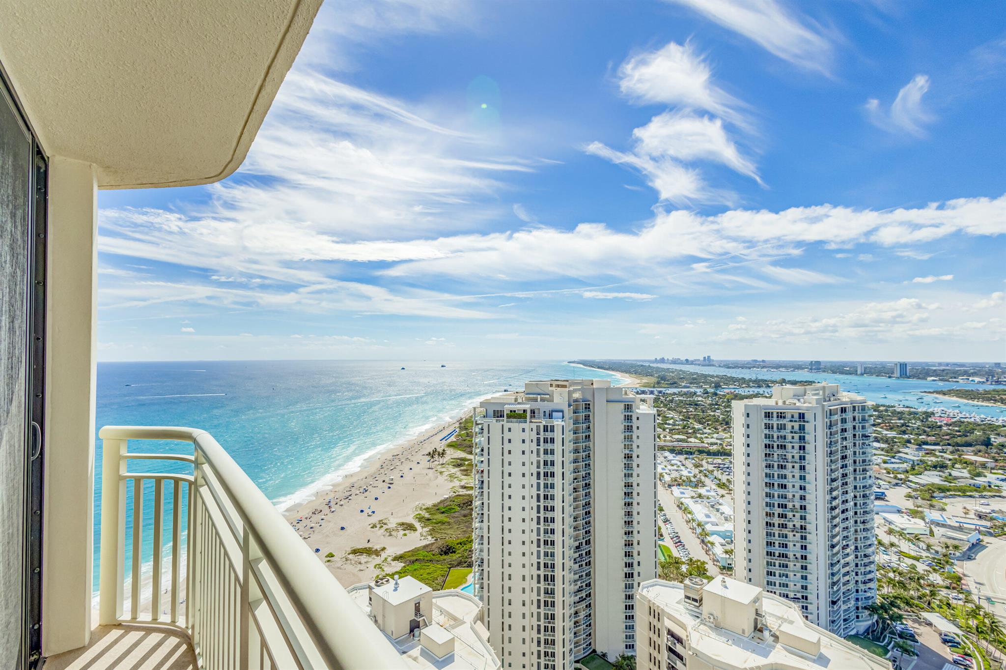 Welcome to your dream home in the sky! This stunning 2-bedroom, 2-bathroom condo on the 41st floor offers breathtaking views of the sparkling ocean and intracoastal waters. Inside you will find floor-to-ceiling impact sliding glass doors that bring the beauty of the outdoors in, flooding the space with natural light. The spacious primary suite features a separate tub and walk-in shower, perfect for unwinding after a long day. Walk-in closets in both bedrooms provide ample storage space.This partially furnished unit, allows you to move in and immediately start enjoying your new lifestyle. Schedule your showing today this one won't last long! This luxury amenity building offers a resort lifestyle: valet, 24/7 concierge & manned gate. 1BR suite for guests of residents. Heated pool, separate jacuzzi, tennis, pickleball, men's &amp; women's fitness centers w/ steam room &amp; sauna, billiard room, library, &amp; card room. Beachside restaurant - eat-in or delivery. 43rd floor Marquis Lounge with 360-degree view and dinner served nightly. 15 mins to 1st class shopping, dining &amp; entertainment.