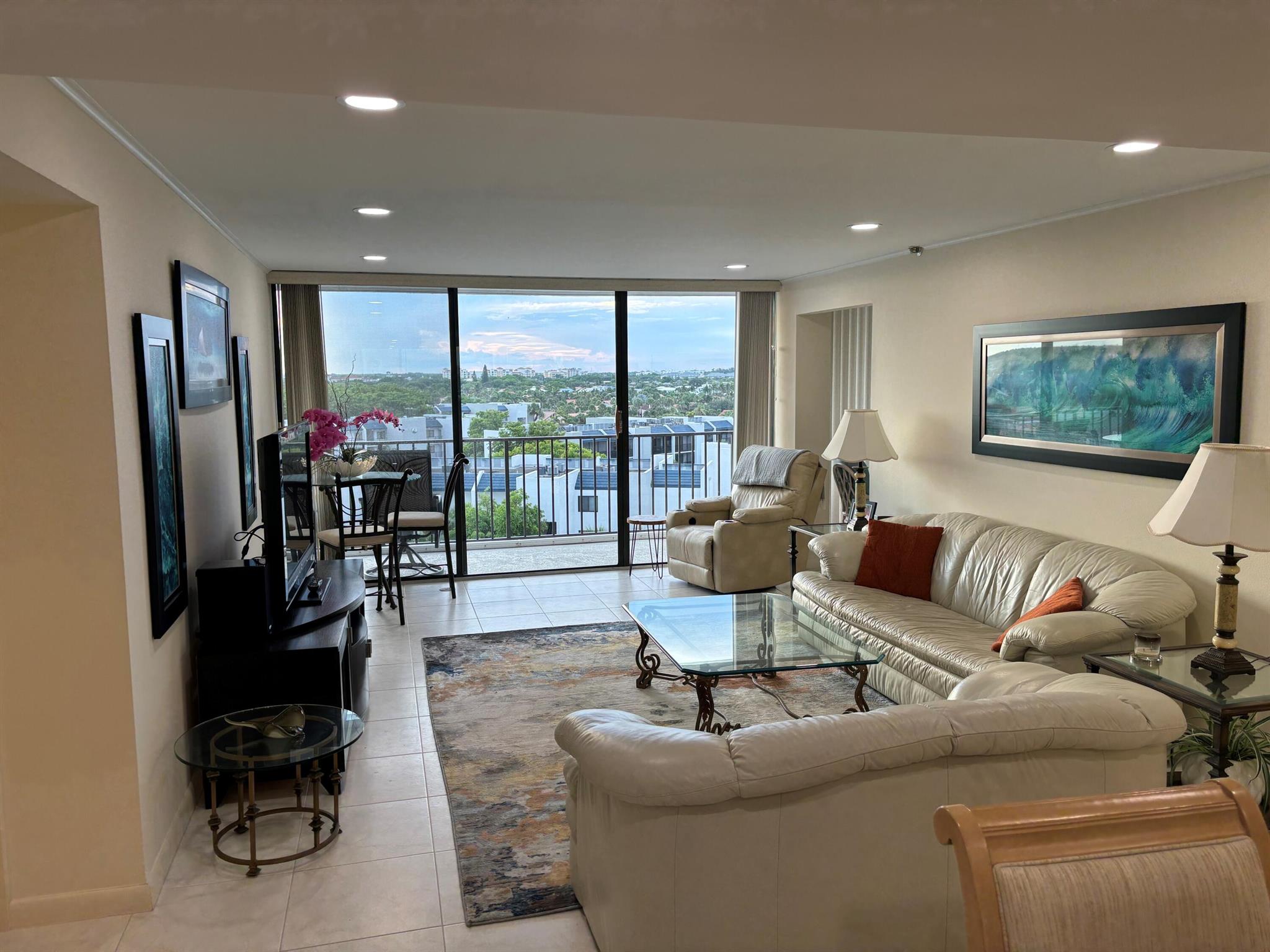 Best Sunset views in Jupiter. This Condo building has unmatched amenities to include resort style pool, hot tub, individual sauna's, full gym, 100 steps to the beach, 2 assigned underground parking, Large bicycle storage, underground car washing, secured storage, 24/7 security, wonderful staff and residence.Recent unit upgrades include; New ceilings with new wafer lights installed in the main living areas as well as both bedrooms. Luxury vinyl floors in the bedrooms. New A/C and Condenser installed in 2023.