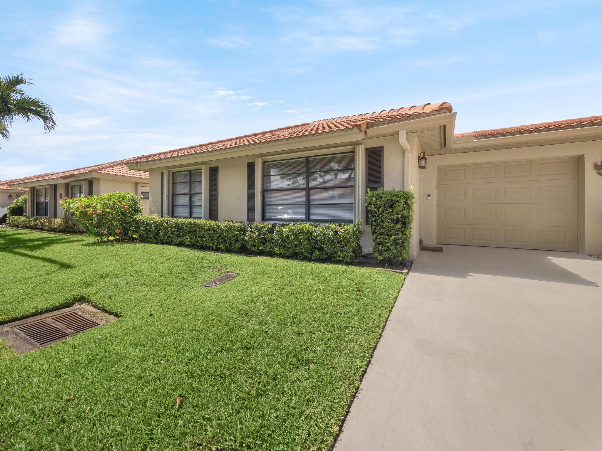 Priced to sell! Great opportunity to buy a 2 bedroom, 2 bath villa with one car garage in Bent Tree Villas West, a sought-after 55+ active adult community in Boynton Beach. Featuring accordion shutters. The association covers roof maintenance, exterior insurance, cable, water, landscaping, and lawn maintenance. Minutes from shopping, dining, healthcare, and the FL Turnpike, and convenient to beaches, parks, golf, and airports. The association requires all purchasers to own their unit for two years before leasing the unit.