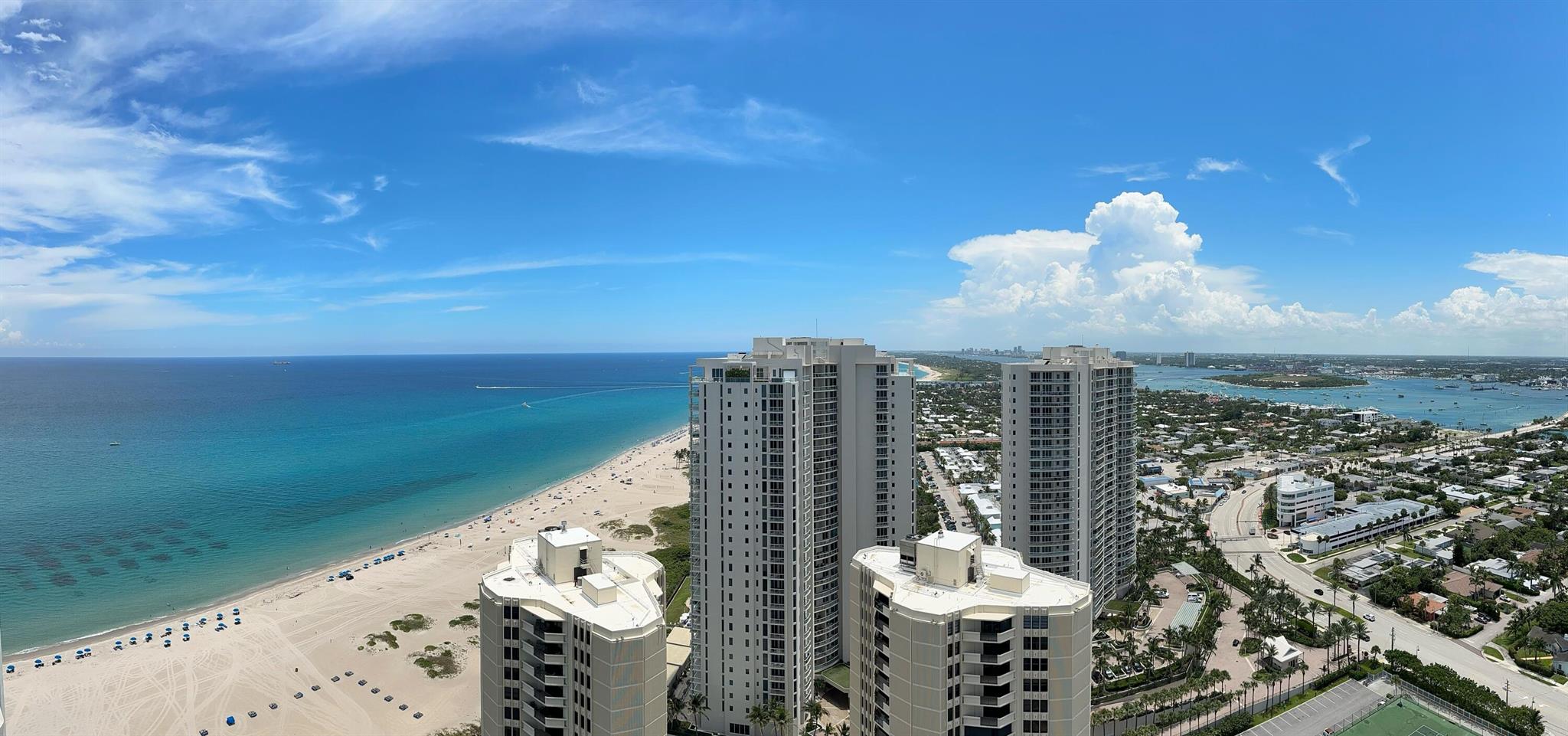 Experience breathtaking ocean and intracoastal views from this 1 BR 1.5 BA condo on the 37th floor of Tiara. Leased through Nov 30, tenant interested in renewing. Features new kitchen appliances & HWH. Tile flooring throughout. Tiara offers unparalleled resort-style living- valet service, 24/7 concierge and staffed gate, 1 BR guest suite, heated pool, jacuzzi, tennis/pickleball courts, and men's & women's fitness centers with steam rooms and saunas. Additional amenities include a billiard room, library, and card room. Savor the convenience of the beachside restaurant both dine-in and delivery. Indulge in the exclusive 43rd floor Marquis lounge, serving dinner nightly and offering a stunning 360-degree panoramic view. 15 mins to 1st class shopping, dining/entertainment & PBI.