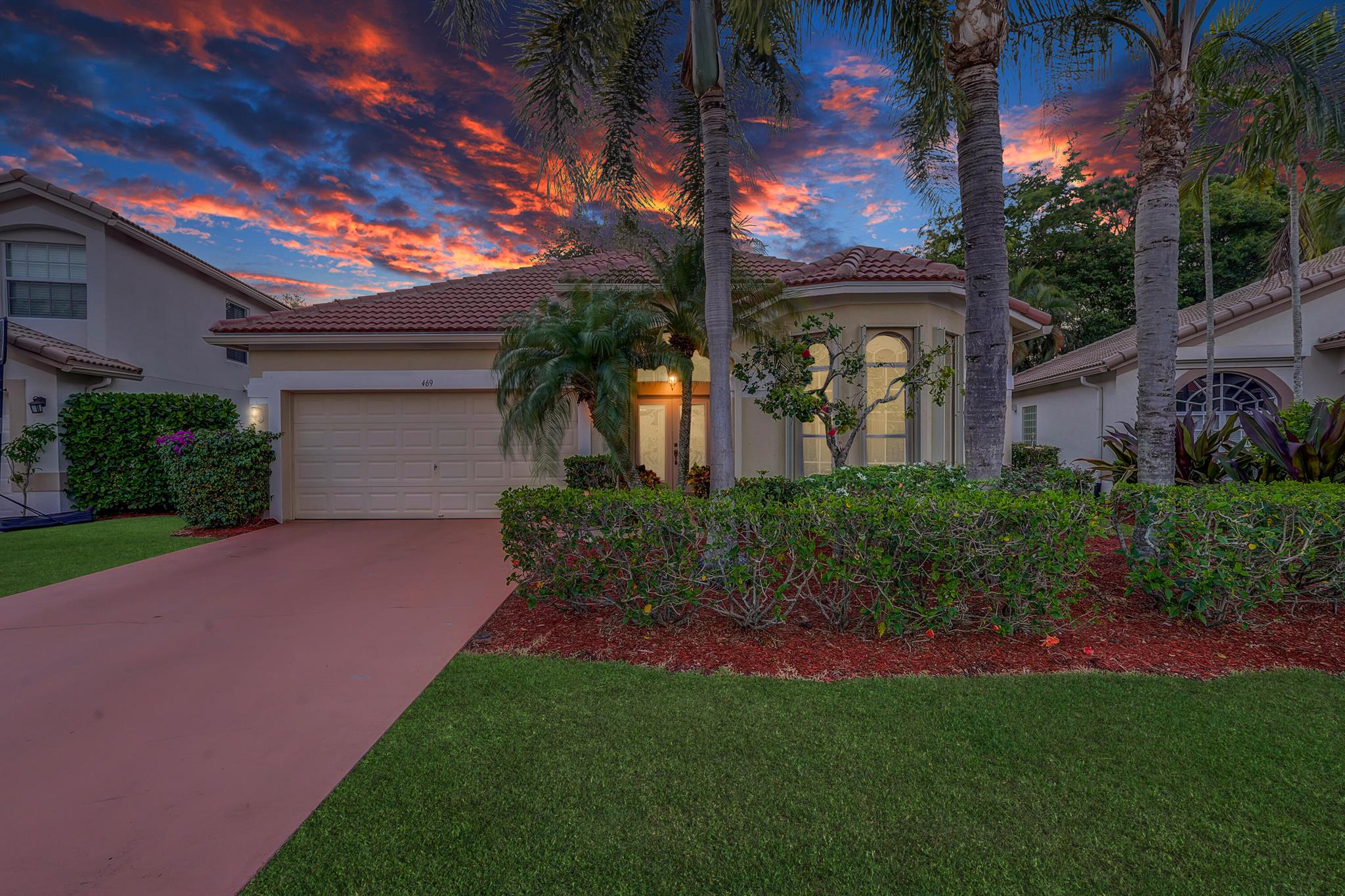 ROOF 2022, AC 2021! Updated 3 bed, 2 bath, 1,767 sq. ft. home on a preserve in gated, Bent Tree! Inside, ceilings soar to 11' in the great room which flexes between living & dining space to host the largest celebrations.. a large screened patio extends the space further. Next, the kitchen equipped with a gas range, stainless steel appliance pkg., granite counters, a pantry & 42'' shaker cabinets, all adjacent a large breakfast nook. The main bedroom is updated w/ luxury vinyl floors, walk-in closet w/ organizer, 2x vanity, clawfoot tub & glass shower. A 2nd full bath serves 2 spacious guest bedrooms w/ 9' ceilings and ample closets. The home is completed w/ accordion hurricane shutters, laundry room w/ LG w & d and a 2 car garage. LOW HOA, Pool, Tennis, adjacent schools & the PGA Corridor! Presenting a CBS, 3 bedroom, 2 bath, 1,767 sq. ft. home with a NEW ROOF (2022), Newer AC (2021), updated master bath, natural gas and accordion shutter hurricane protection, all in the private, gated community of Bent Tree, along the lively PGA corridor. Enter via etched glass double doors, inside find soaring, 11' ceilings in your spacious great room providing space and flexibility for the largest of gatherings between dining and living space. Ahead, a large, covered screen patio extends the space further while a preserve offers privacy in your backyard. Back inside a spacious kitchen is the heart of the home offering 42" shaker cabinets w/ crown, granite countertops w/ complementary backsplash, a suite of stainless steel appliances including a gas range/oven (2016), dual sinks and a capable pantry. Adjacent to the kitchen you will find a breakfast area with 3 windows offering preserve views and even more dining / living flexibility as it could be the perfect office. As the sun sets, head inside and find two guest bedrooms, both with ample closet space, 9ft ceilings, tile floors and large windows. The guest bedrooms and main living areas are served by a full bath with a glass shower, timeless vanity and brushed nickel hardware. Next, the master bedroom suite, seemingly peeled from the pages of a design magazine measures 16  x 12 with 9' ceilings. Below, luxury vinyl plank flooring in warm, caramel &amp; honey tones guides you to your covered patio or transports you miles away from any stresses in the master bath. Finished with a modern glass &amp; tile shower, a separate claw foot soaking tub perched under a window with chandelier above, on trend dual vanity and a large walk-in closet with organizer and cabinets, the pictures are worth 1,000 words. This home is completed with a large laundry room with cabinets for storage, a large utility sink, LG High Capacity Washer &amp; Dryer (2015), a 2 car garage and complete hurricane protection via accordion shutters for your peace of mind. There is no doubt that 469 Woodview Circle is Bent Tree's best value and it is worth mentioning that Bent Tree itself is equal parts location and value. The community hosts 185 single family homes inside its gates where residents enjoy a pool, tennis courts, preserve views and lawn maintenance included in one of the lowest HOA dues in the area. Bent Tree is adjacent to both Timber Trace Elementary School and Watson B. Duncan Middle School and located right along the PGA corridor known for its world class dining, shopping as well as Downtown at the Gardens &amp; The Gardens Mall. The commuter or jetsetter will appreciate the equal distance to both I95 and the turnpike providing easy access to Palm Beach International Airport, West Palm Beach, Fort Lauderdale / Miami and Orlando. Schedule a private showing today or check our calendar for upcoming open house events.