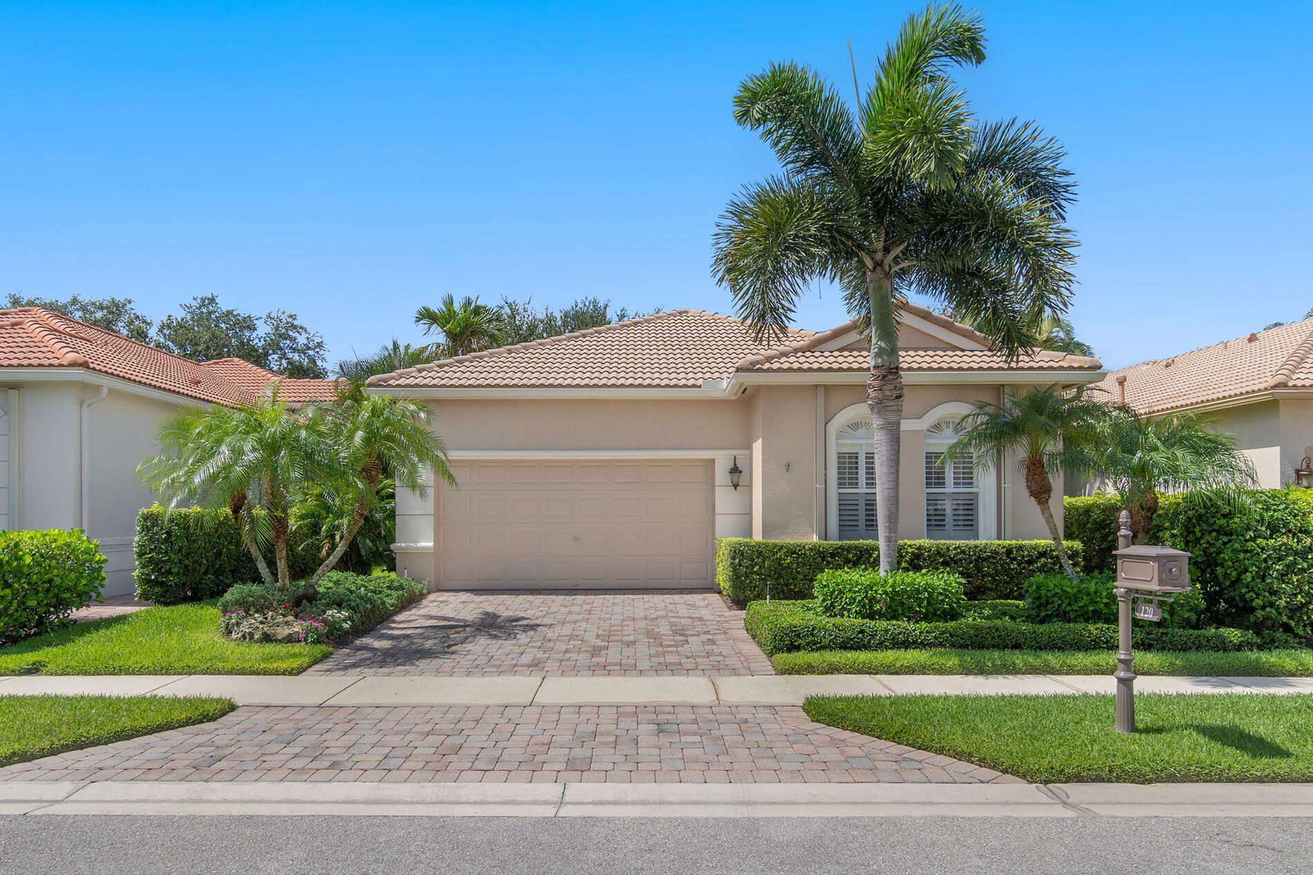 Beautiful single story 3 bedroom, 2.5 bathroom pool home with den located in the Mirabella community.  Well-maintained with plantation shutters in main living areas, bedrooms and bathrooms.The kitchen boasts stainless steel appliances and a pantry for ample storage.Fenced backyard and covered patio with a waterfall pool to relax and unwind. The Mirabella community at Mirasol offers a relaxed and safe environment with a 24 hour guarded gatehouse and a clubhouse filled with luxurious amenities for the whole family.Mirabella is located in the heart of Palm Beach Gardens with plentiful dining, shopping, and entertaining options.