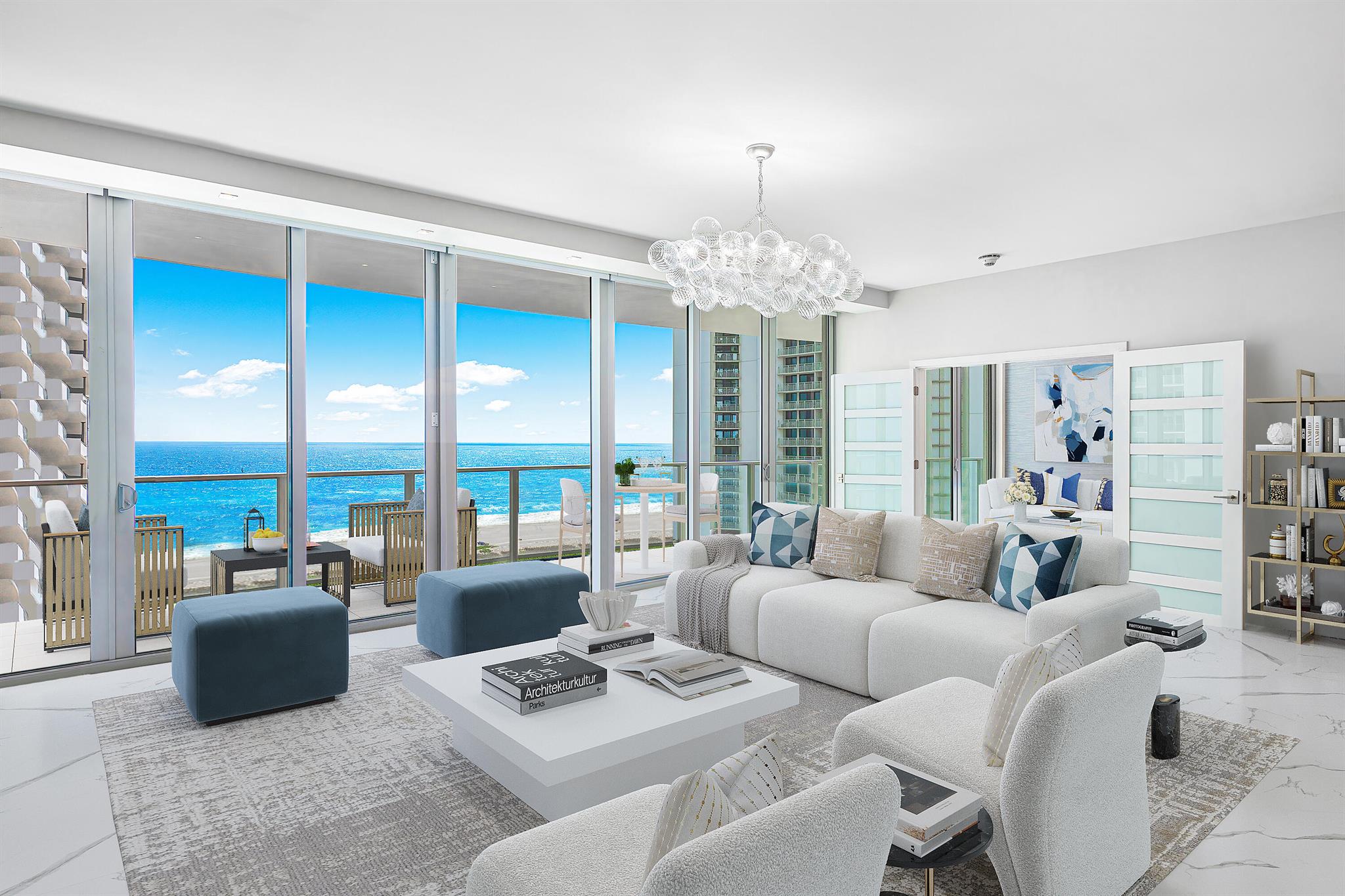 Wake up to unforgettable sunrises at this stunning oceanfront residence on Singer Island, where casual elegance meets unparalleled luxury living. This new construction, fully furnished condo offers floor-to-ceiling windows and unobstructed ocean views from every room, providing a serene and breathtaking backdrop to your daily life. This spacious unit boasts 3 bedrooms, 3 bathrooms and 360 SF terrace accessible from all rooms. Whether you're lounging in the spacious living area, preparing culinary delights in the gourmet kitchen, or unwinding in the lavish master suite, every moment is enhanced by the mesmerizing backdrop of endless ocean views. With high-end finishes, designer furnishings, and top-of-the-line Miele appliances, every detail has been carefully curated to exceed the expectations of even the most discerning residents.
Outside your doorstep, a world of resort-style amenities awaits. Amrit is a Wellness Resort set on just under 8 acres with over 300' of oceanfront. Over 100,000 sqft of Wellness Amenities, incl. a 56,000 sqft Wellness Spa. Take a dip in the pool overlooking the ocean, or relax in the soothing waters of the hot tub as you soak in the breathtaking scenery. Take advantage of the four on-site restaurants. Stay active and healthy in the state-of-the-art fitness center, or pamper yourself with a rejuvenating spa treatment, indulging in the ultimate relaxation experience. Amrit offers contemporary coastal living with unmatched amenities and lifestyle in The Palm Beach.
Whether you're seeking a serene retreat, an active lifestyle, or simply a place to unwind and recharge, the Amrit Ocean Resort &amp; Residences offers the perfect blend of luxury, comfort, and convenience. Immerse yourself in the unparalleled beauty of Singer Island and experience coastal living at its finest.