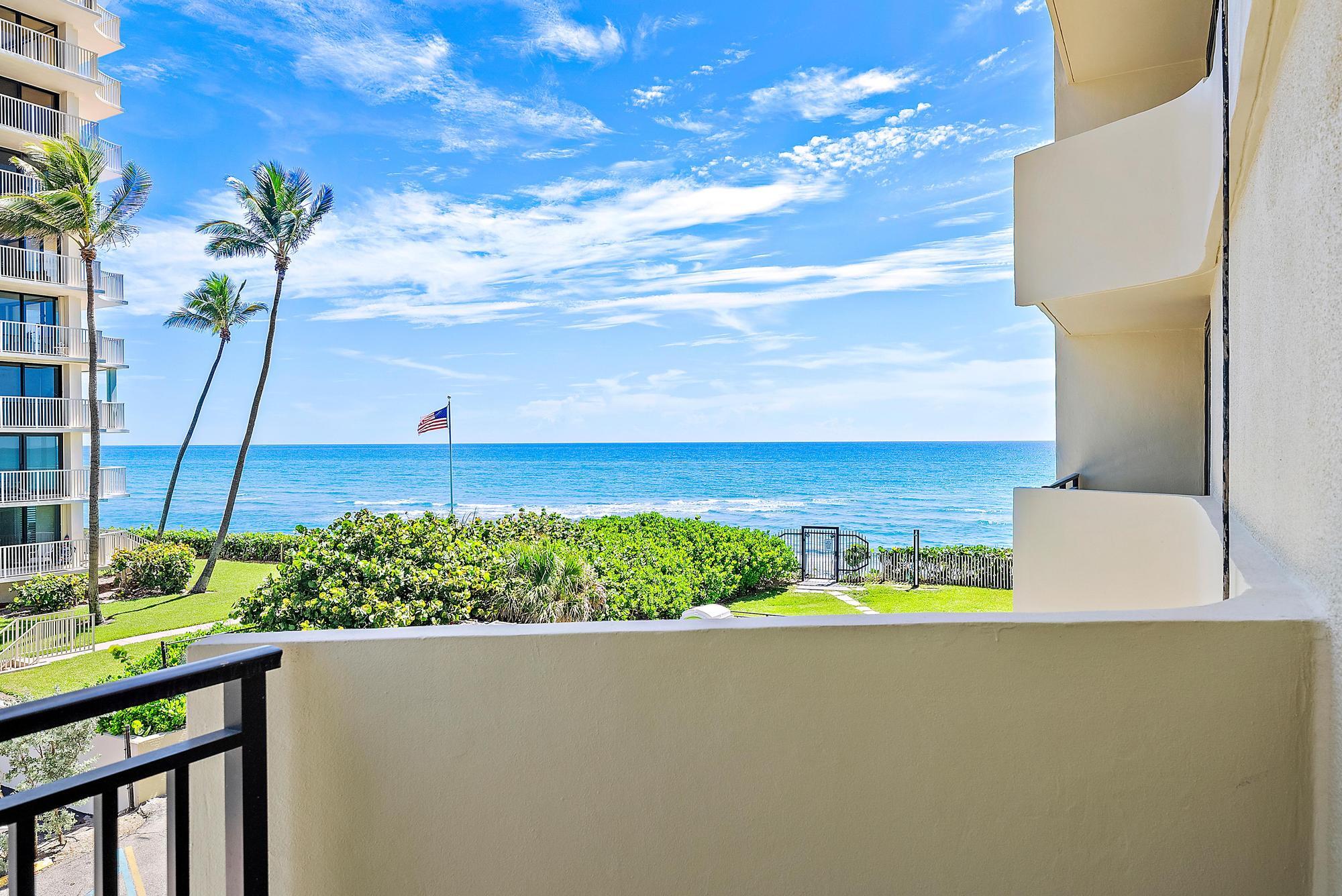 Desirable oceanfront 2 bedroom, 2 bathroom condo in the Seagrape building on Singer Island. Perched on a pristine stretch of coastline, this condo offers breathtaking views of the azure waters of the Atlantic ocean and intracoastal. Floor-to-ceiling windows and spacious balconies provide uninterrupted vistas, allowing you to witness stunning sunrises and sunsets over the horizon.Step inside the lobby to discover a meticulously redesigned space where modern elegance meets coastal charm with its soothing tones of blues and natural wood & stone finishes.  The condo boasts an open floor plan that maximizes natural light and enhances the feeling of spaciousness. The layout emphasizes functionality, offering a comfortable living environment ideal for relaxation and entertainment. Seagrape offers an array of amenities designed for comfort and leisure. These include a resort-style heated pool and spa, a clubhouse with a kitchen for social gatherings, outdoor grilling areas, recreational options such as tennis and shuffleboard. Residents enjoy private beach access, ensuring a serene and exclusive coastal experience.
The sixteen-story building has undergone elegant renovations, enhancing the exterior entrance, lobby, hallways, and elevators. The condo offers, cable, internet, additional storage space, and an assigned covered parking spot for added convenience and security. An onsite property manager ensures convenience and efficient management.
This condo presents a rare opportunity to own a private retreat on the ocean, where every day begins and ends with priceless views of the sea. Whether you're seeking a permanent residence, a vacation getaway, or an investment property, this Singer Island condo combines luxurious living with the allure of beachfront tranquility.
This ocean front condo on Singer Island is not just a place to live; it's a lifestyle choice that blends comfort, convenience, and natural beauty in one of Florida's most sought-after coastal communities.