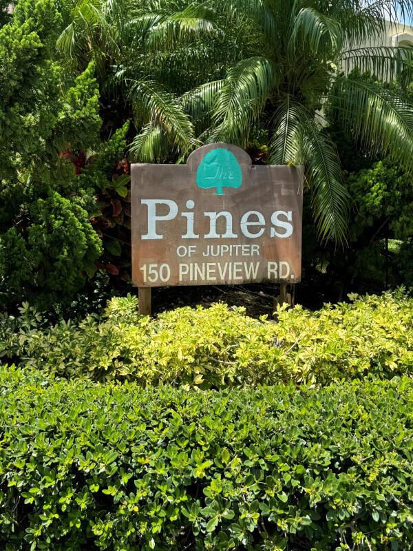 Completely renovated Pines of Jupiter Condo, Unit B-6. All new solid wood cabinets, floors, sinks, quartz countertops, crown molding through out, all new tiled bathroom. All window and sliding door are impact glass. All windows and slider have brand new Bali blinds/verticals.