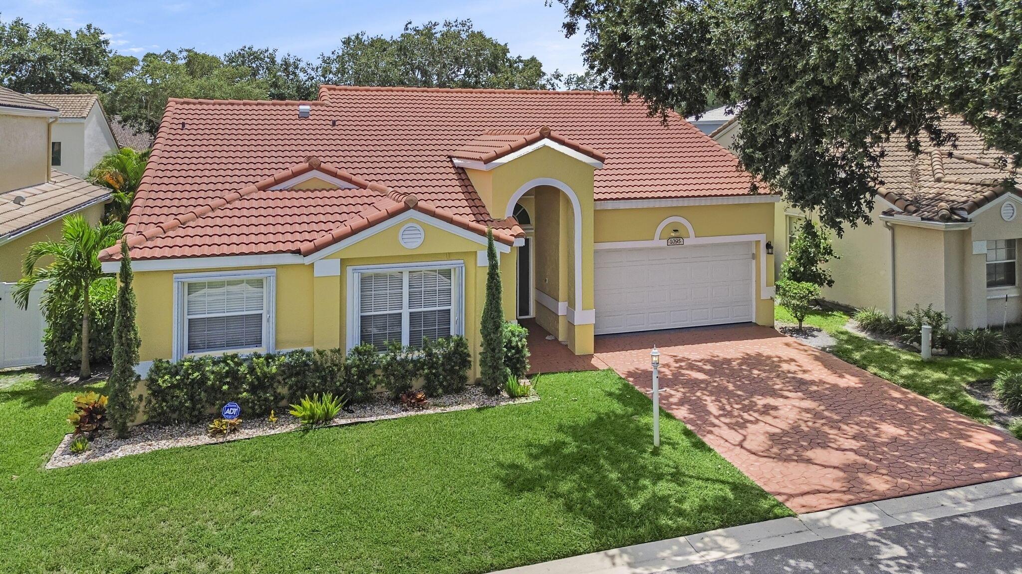 Highly sought after Siena Oaks in the Heart of Palm Beach Gardens! Amazing location! Minutes to PGA Blvd, close to shopping, dining, beaches, & great schools!  Move in ready home with beautiful, upgraded kitchen w stainless steel appliances, waterfall counter, and tile backsplash. Family room off kitchen, w vaulted ceilings, hi hat lighting and lots of natural light. Sliders out to outdoor backyard oasis with paver patios for great outdoor living space.  Laundry room w loads of cabinets. Primary bedroom with elegant bath w separate tub and shower, dual sinks, and built in closets. Accordion shutters. Siena Oaks is a small intimate community with amenities such as community pool, clubhouse, tennis, pickleball & low hoa fees.  Hoa fee covers cable, internet, & lawn. Also available for Rent.