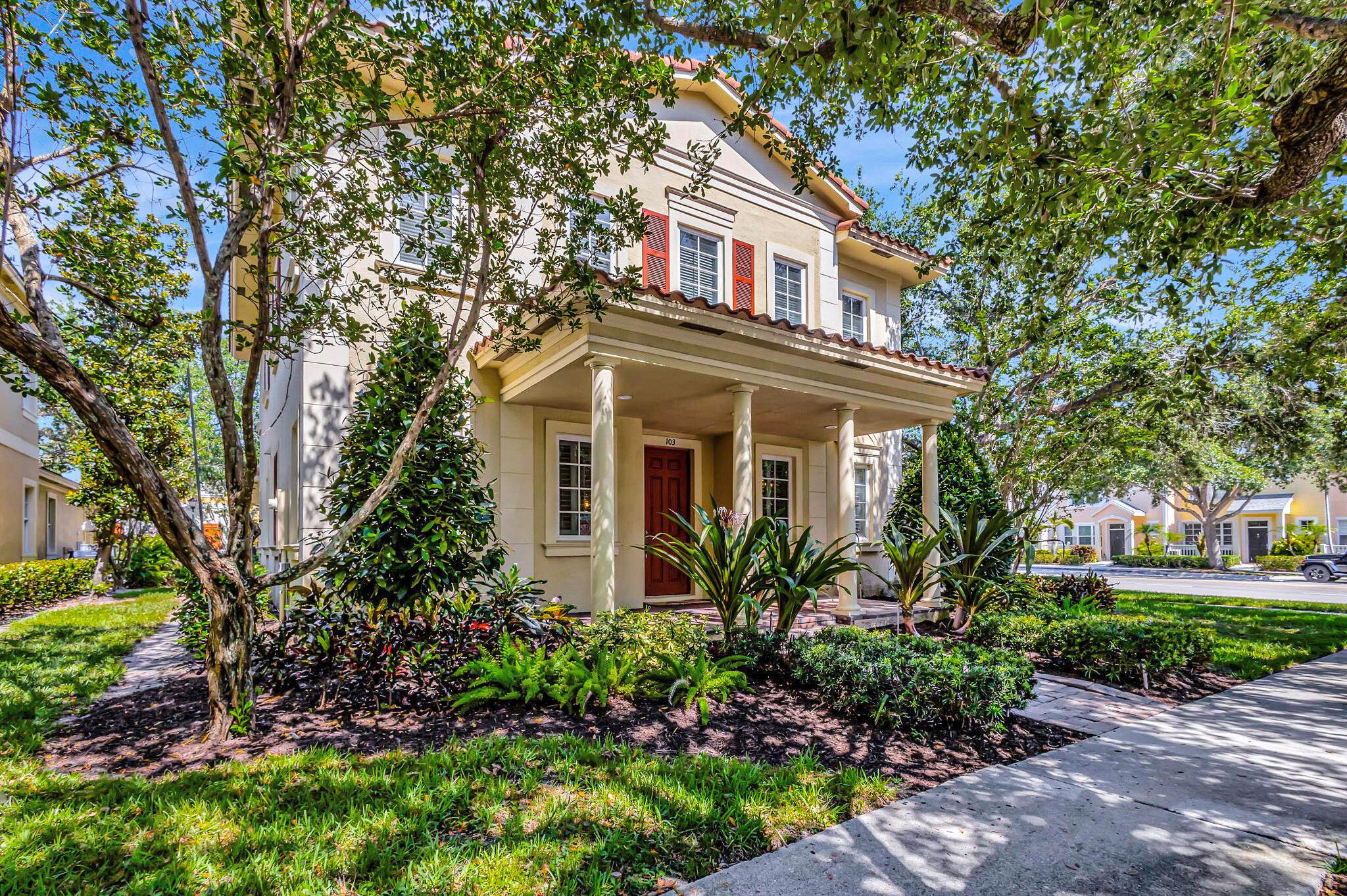 WELCOME TO AN IMMACULATE , WELL MAINTAINED, 4-BEDROOM HOME  on an EXPANSIVE , LUSHLY LANDSCAPED  CORNER LOT WITH A PRIVATE SALT WATER POOL. located in ABACOA. This home boasts Travertine Marble flooring, Plantation Shutters, Impact Windows, with the Main Bedroom Suite on the 1st floor, Upstairs has 3 Bedrooms with a Large Loft perfect for a play area overlooking the downstairs Great Room. The Open Kitchen and Spacious Great Room which is steps from the inviting Huge Fenced-In Backyard that has a Tropical Pool Setting with a 2-Car Garage.. Canterbury is Centrally Located, Minutes to the Beach, Restaurants, Shops, Airport & a Rated Schools. Walking distance to Jupiter Middle Beacon Cove & Lighthouse Elementary * room measurements are estimated