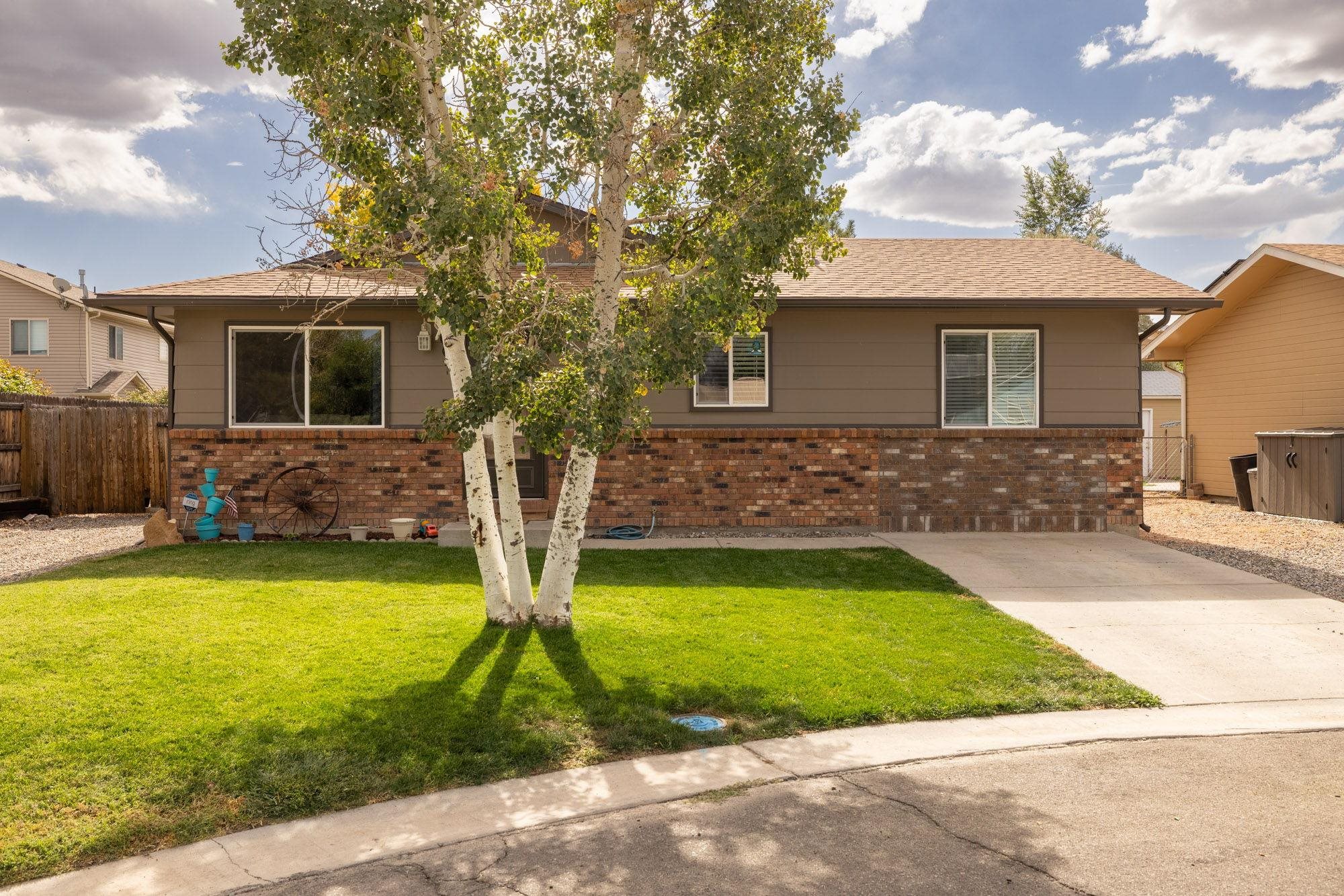 This charming 4 bed 2 bath home was built in 1981 but looks and feels like new with recent renovations including fresh interior paint, wood laminate flooring and trim throughout. The kitchen has also been modernized and upgraded with new cabinets and countertop. ! Additionally the previous wall has been knocked down between the kitchen and family room providing a bar top eating area while creating an open concept that is great for socializing. Split floor design allows for a full private bathroom for your guest. One guest room has a murphy bed attached perfect for multi purpose use. The Primary Bedroom has its own en-suite bathroom and walk in closet. Enjoy the immaculate green backyard with extra RV parking and a large Shed for storage. Located near Adobe Golf Course, grocery stores, hiking trails and just minutes from Downtown Fruita and the Colorado National Monument.