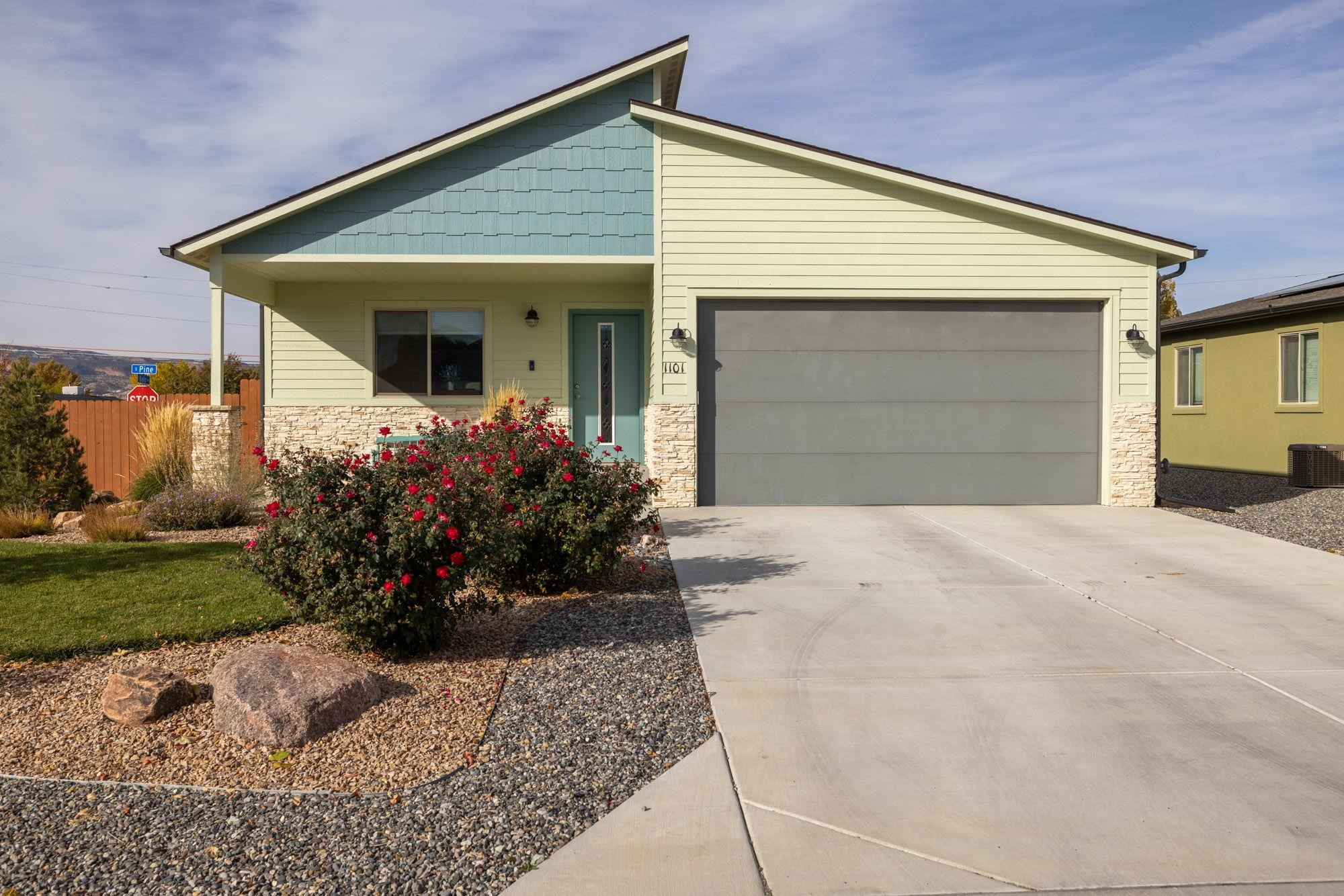 Welcome to Fruita! This ranch style home with a prime location is ready for you. Easy bicycle ride to Downtown Fruita, schools and shopping. Inside features a fresh clean gray color scheme. All appliances stay.  Refrigerated central air & forced air heat.  Owned Solar panels to keep those energy bills low. Outside experience the fully landscaped front and back yard complete with pine trees, fruit trees, garden area, irrigation system, patio with pergola and views of the Colorado National Monument. Comfortable neighborhood with park/common area just across the street.  This is perfect low maintenance living for those with a busy lifestyle. Info subject to change/buyer to verify.