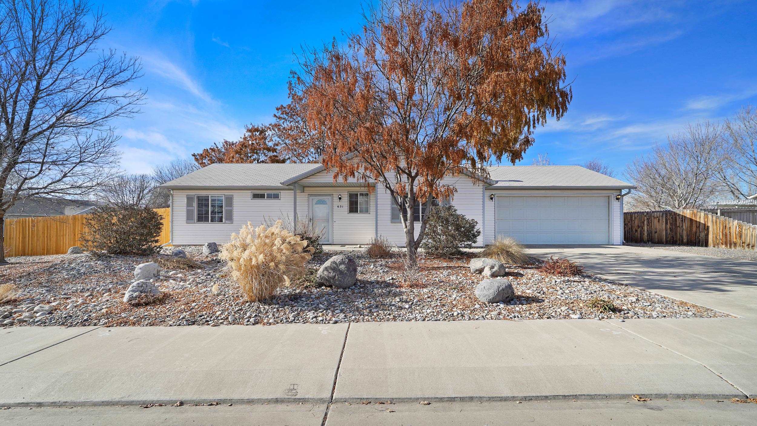 Looking for an affordable, move-in-ready home in Fruita? This charming three-bedroom, two-bath home offers 1,118 sq. ft. of thoughtfully designed living space and is perfect for first-time buyers or savvy investors. Located on a desirable corner lot, this home has been lovingly maintained and is ready for its next chapter. Inside, you’ll find brand-new flooring and updated appliances—all of which are included, even the washer and dryer! The open layout maximizes the space, making it feel warm and inviting. The bedrooms are well-proportioned, with ample natural light throughout the home. Step outside and discover the perks of this property’s location and layout. The large backyard is perfect for entertaining, with mature landscaping that creates a sense of privacy and tranquility. The front yard features a low-maintenance xeriscape design, ideal for today’s busy lifestyles. Need room for your RV, boat, or extra vehicles? This property boasts RV parking on two sides of the home, a rare find that adds unbeatable convenience and value. Situated in a quiet and established neighborhood, this home combines the best of Fruita living with easy access to schools, parks, and the vibrant downtown area. Whether you’re starting out, looking to downsize, or seeking a fantastic rental property, this home checks all the boxes. Don’t miss out on this incredible opportunity to own an affordable, well-maintained home in one of Fruita’s most sought-after areas. Schedule your private tour today and see why this house is ready to become your next home!