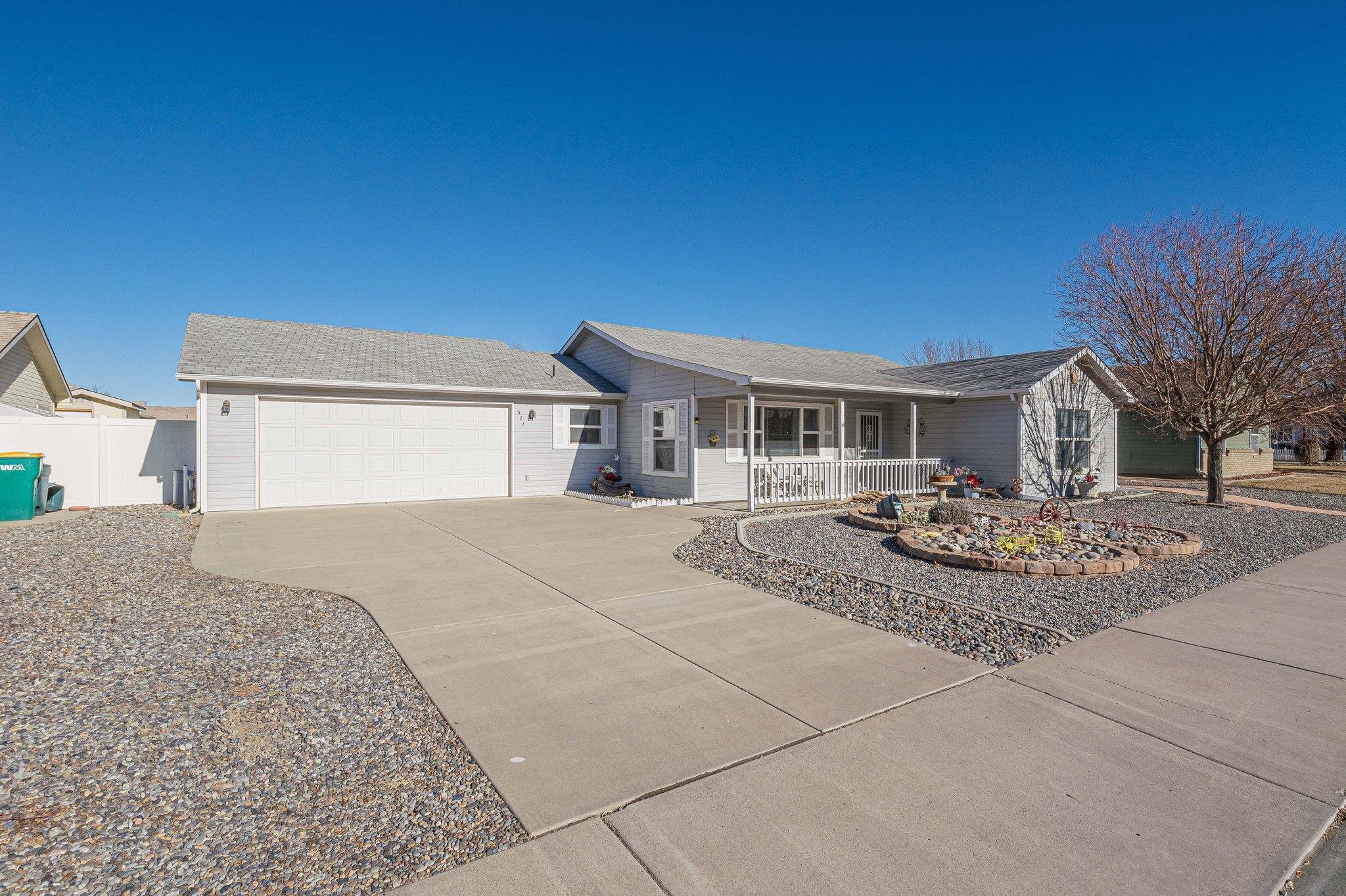 Welcome Home! 508 Sabil Dr. has just what you have been looking for! Great southern exposure for lots of sunlight (and passive heat). Covered front patio for morning coffee and to greet your neighbors. Featuring in floor radiant heat, updated flooring in living areas, vaulted ceilings and ceiling fans. Front bedroom (faces south) and would make a wonderful home office, craft or hobby room. Closet could be enlarged if need more storage. Second bedroom features a walk in closet-plenty  and 2nd bath features a jetted tub to soak the day away and relax. Primary bedroom, features a walk in closet, walk in shower and vanity. Great room offers lots of options for seating, entertaining and great wall space for art/displays. Breakfast bar, casual dining area and lots of counterspace. Full appliance package is included. With a coat closet, pantry and broom closet + storage in the laundry room. Everything will have it's place. The 2 car garage comes complete with tools, yard tools and irrigation supplies + workbench and lots of shelving! Covered back patio, garden beds, yard art and decor. Possible RV parking. A 3 minute walk to Little Salt Wash/Wildwood Trail and mountain bike trails just down the road. 14 Month Home Warranty included.