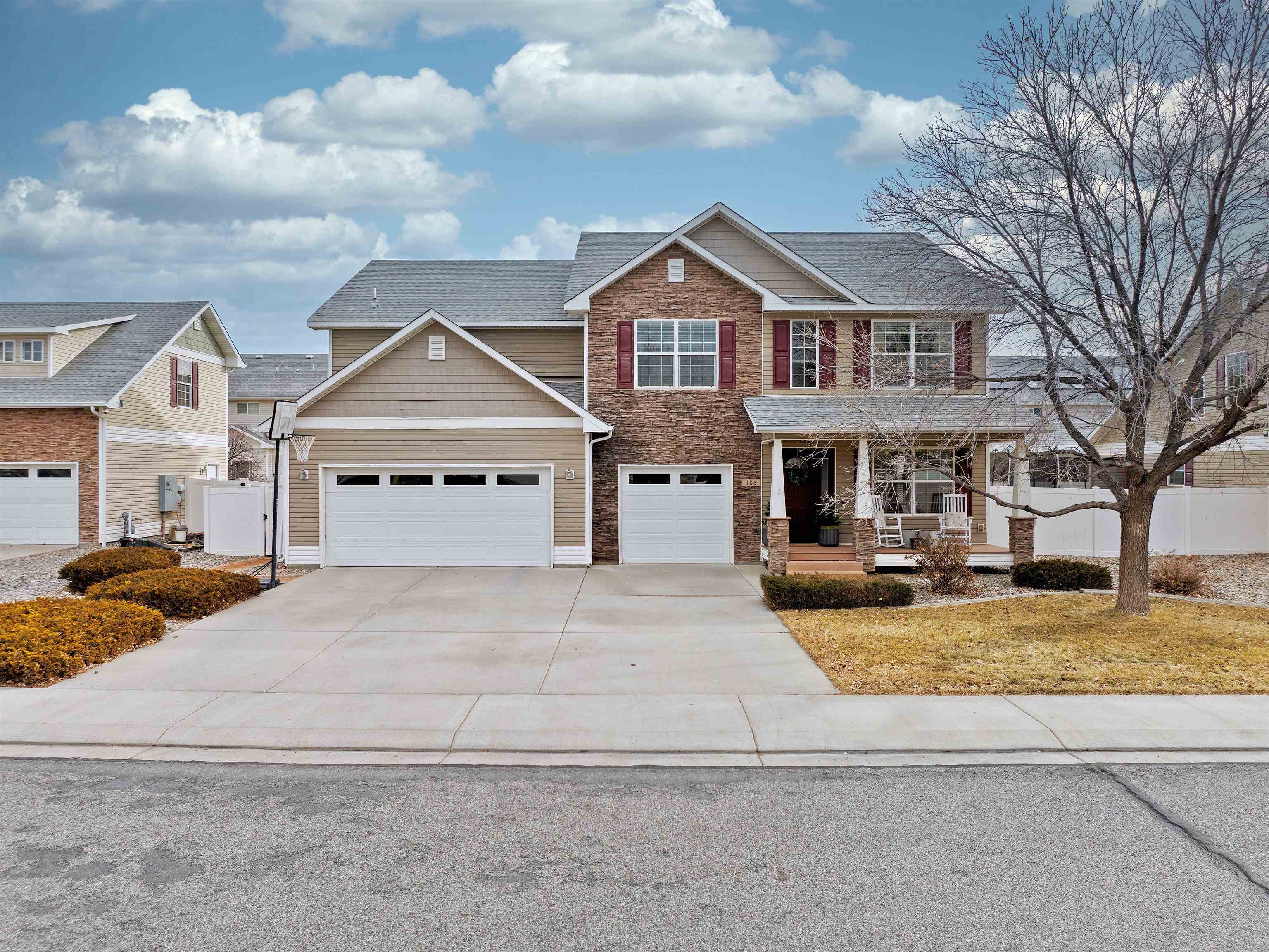 Nestled in the coveted Canterbury Park Subdivision in Fruita, this beautiful home is perfectly located within walking distance from schools and the downtown area. As you step into the two-story entryway, you are welcomed by a bright and inviting space. The main level features a spacious living room, kitchen, dining area, family room, office, and a convenient half bath—perfect for both everyday living and entertaining. Upstairs, you will find a large bonus room with a cozy fireplace, ideal for gatherings or relaxation. The master suite boasts a five-piece bath and a generously sized walk-in closet. The second floor also includes three additional large bedrooms and a full bathroom, providing ample space for family or guests. Outside, the backyard has a large, covered patio and a balcony with a privacy fence that creates perfect spaces for outdoor relaxation. A trampoline tucked to the side of the house adds extra fun for kids. This home combines comfort, style, and an unbeatable location. Do not miss the opportunity to make it yours!