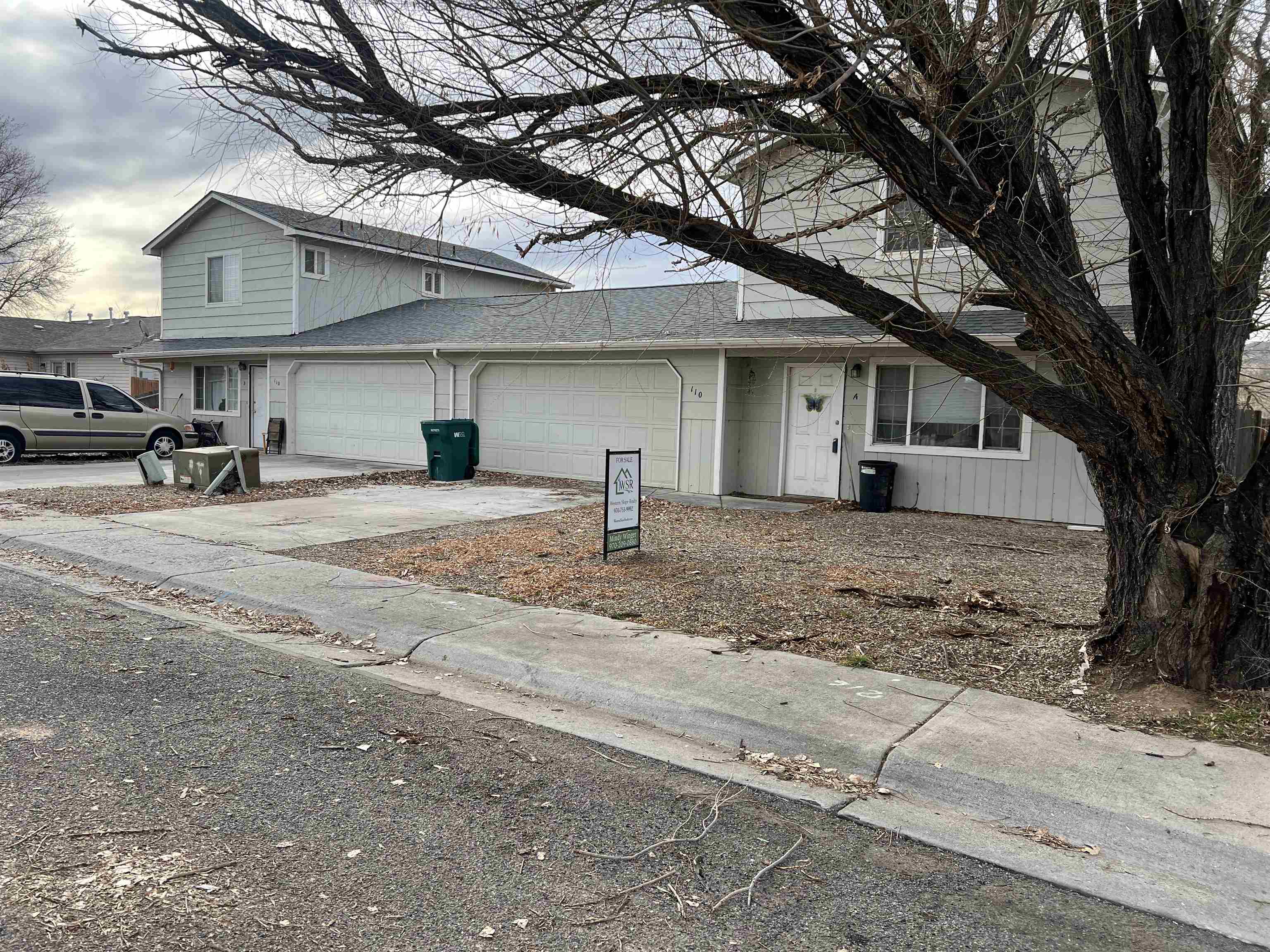 Both sides of the Duplex, unit's A & B for sale. Each unit offers a nice sized eat in kitchen, with space for a washer & dryer behind the bifold doors. There is a sliding glass door that opens to the exterior of the home. Offering a small patio and privacy  fenced backyard. The upstairs has the primary bedroom with a 3/4 bath, 2 additional bedrooms with a hall full bath. There is a2 car attached garage all located in Fruita, Colorado. The home needs some TLC, the roof was recently replaced and is in good shape. It is just cosmetic work needed. The current tenants are happy to stay. There is no HOA, a 24 hour notice required for showings. As of 5/12/25 One unit rented at $1750. per month and the other at $1700. per month. Come take a look!